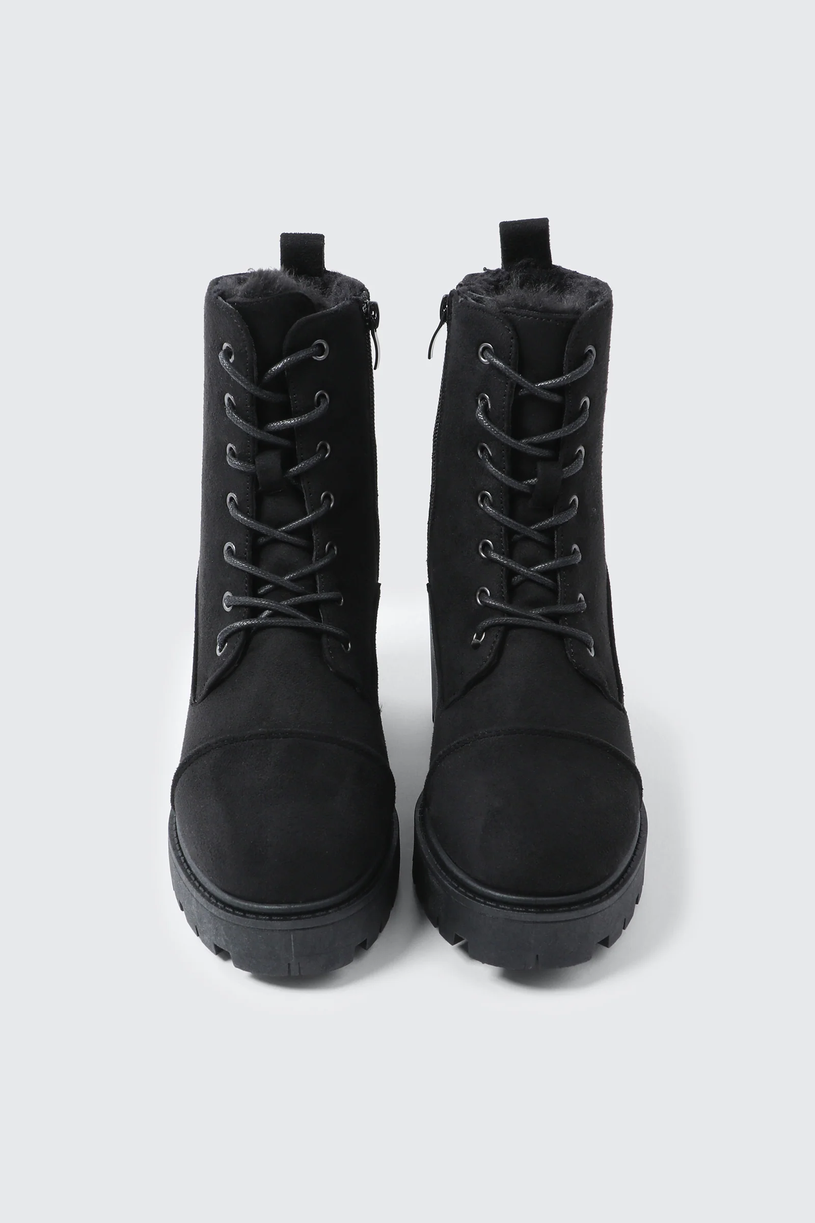 Faux Fur Lined Lace Up Boots - Image 4