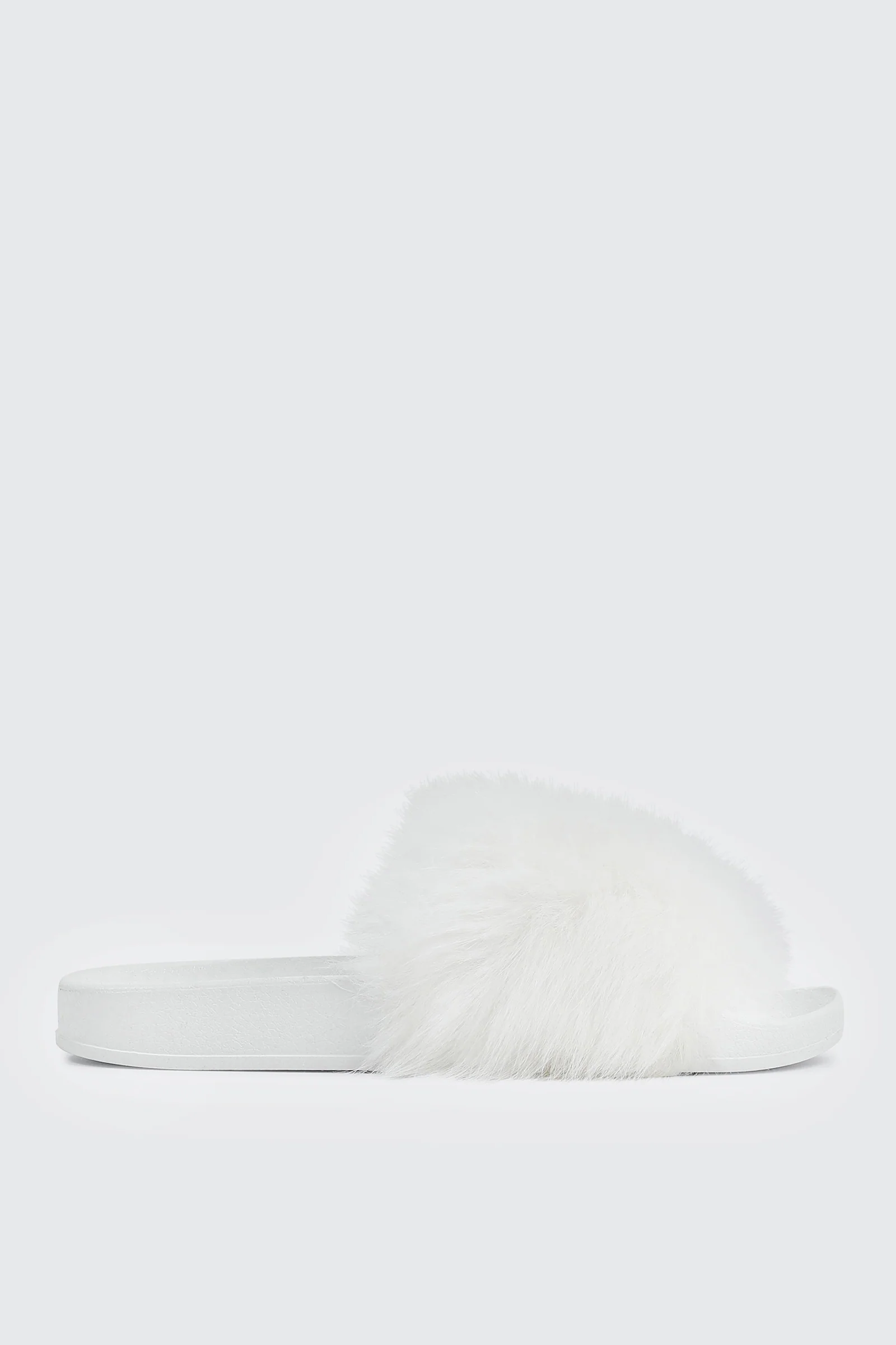 Faux Fur Pool Slides Sandals