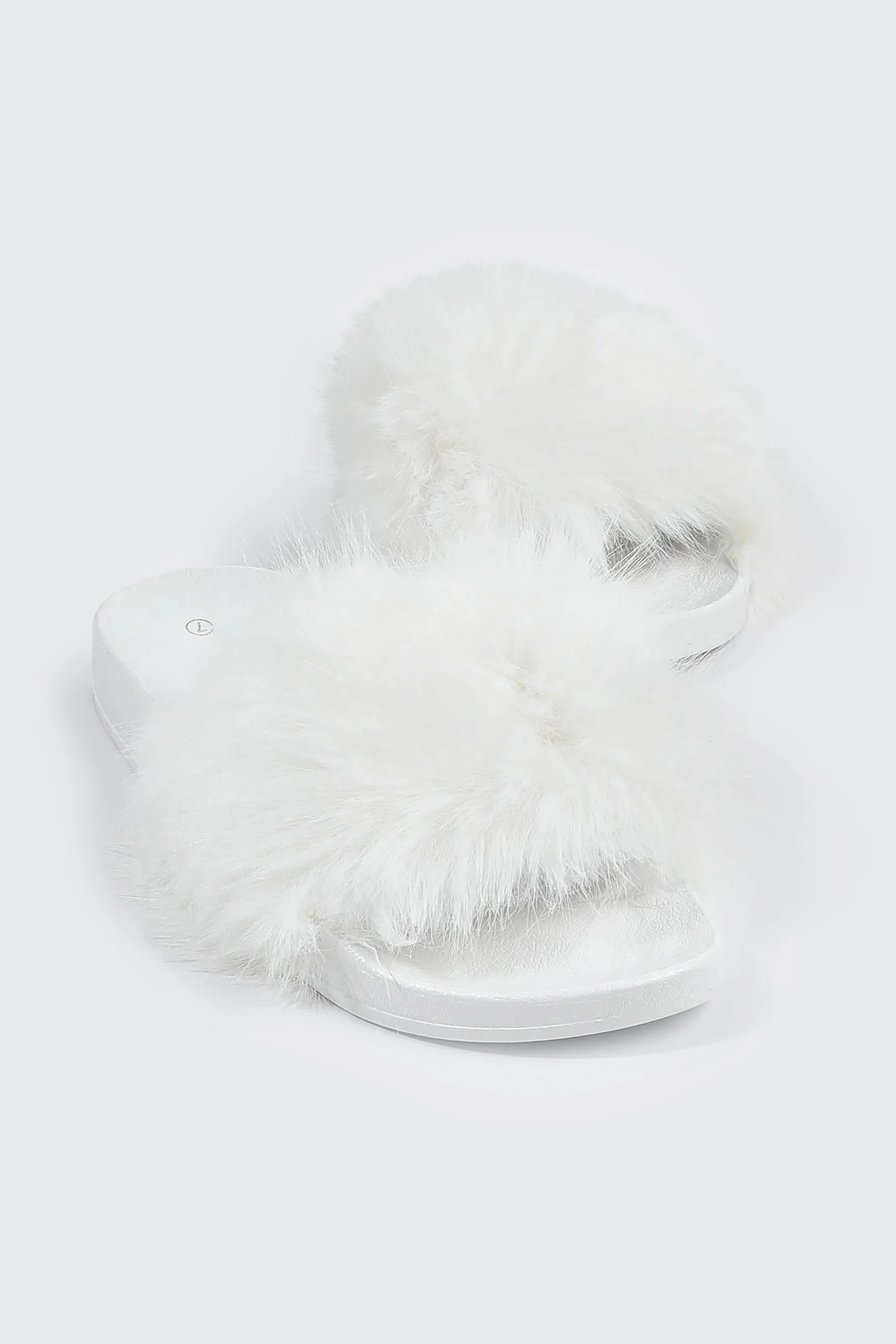 Faux Fur Pool Slides Sandals - Image 2