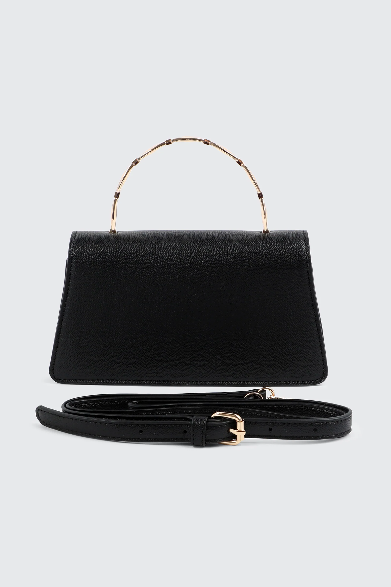 Faux Leather Evening bag with Metal Handle - Image 2