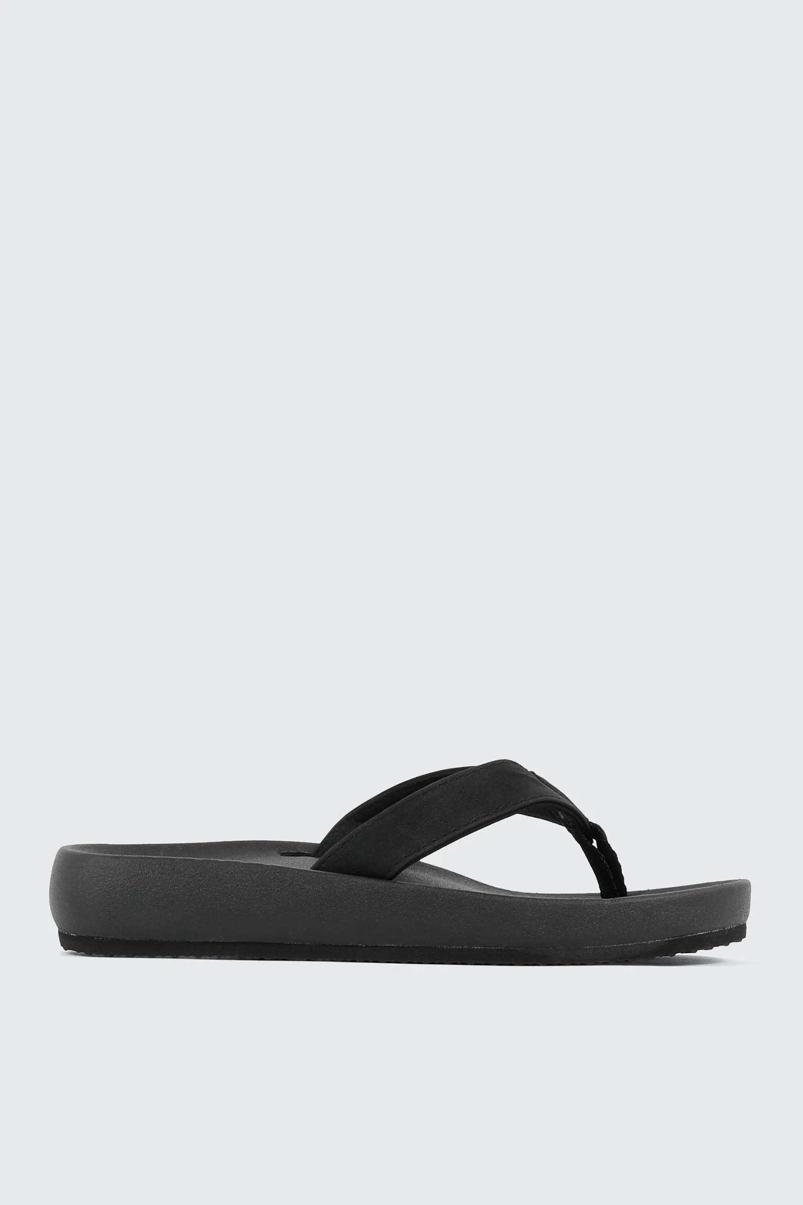 Faux Leather Flat Sandals
