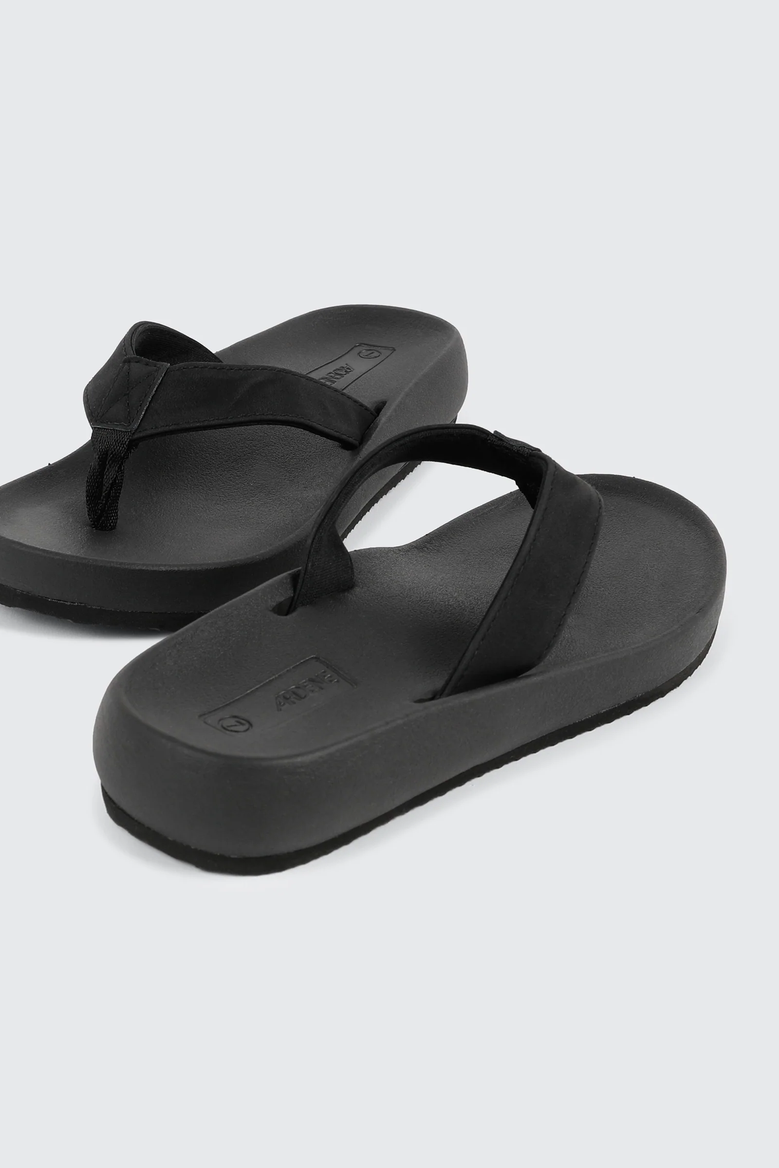 Faux Leather Flat Sandals - Image 3