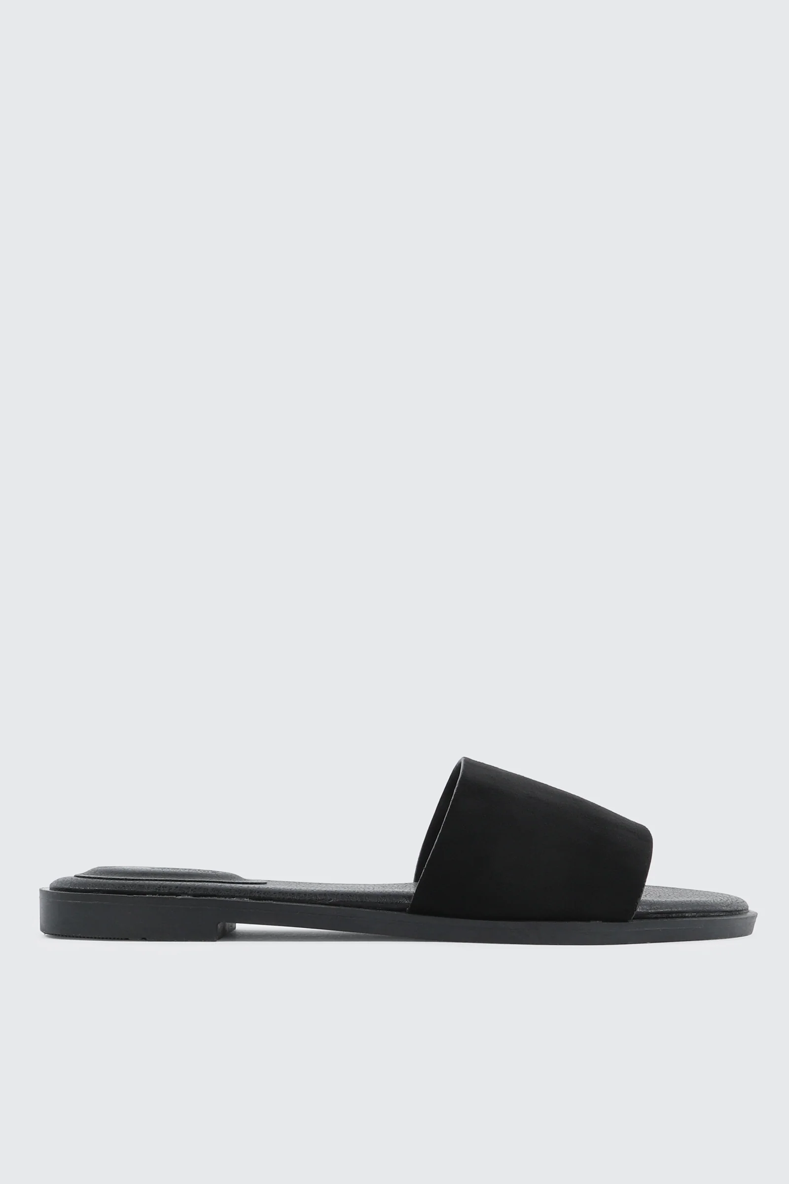 Faux Leather One Band Flat Sandals