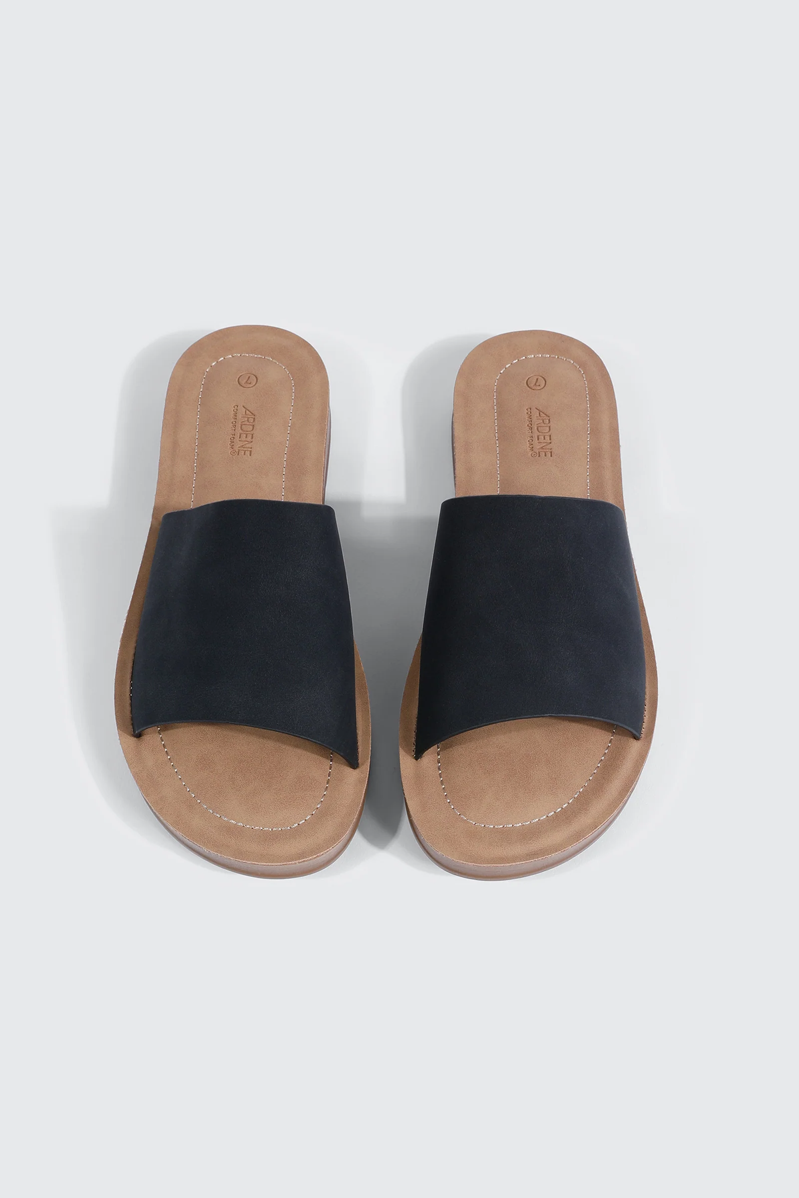 Faux Leather One Band Slide Sandals - Image 4