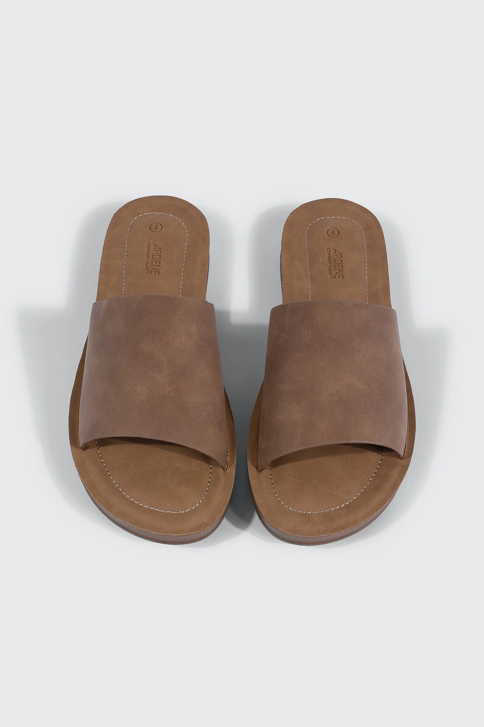 Faux Leather One Band Slide Sandals - Image 4