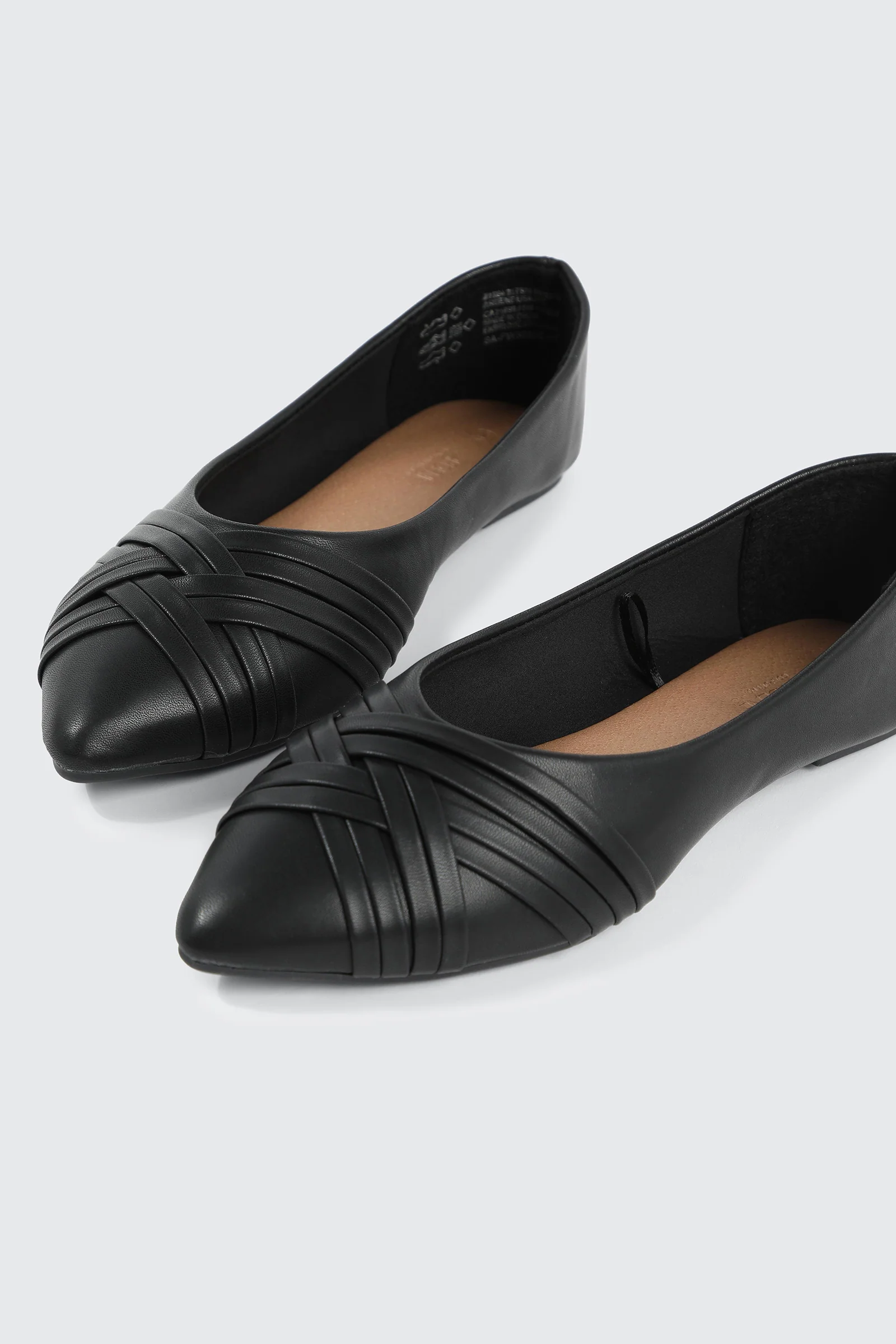 Faux Leather Pointed Toe Ballet Flats - Image 2