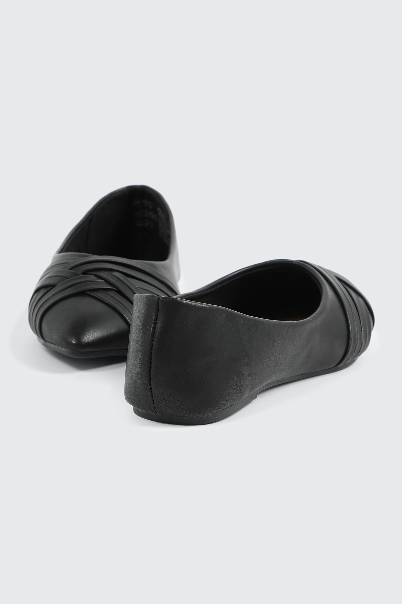 Faux Leather Pointed Toe Ballet Flats - Image 3