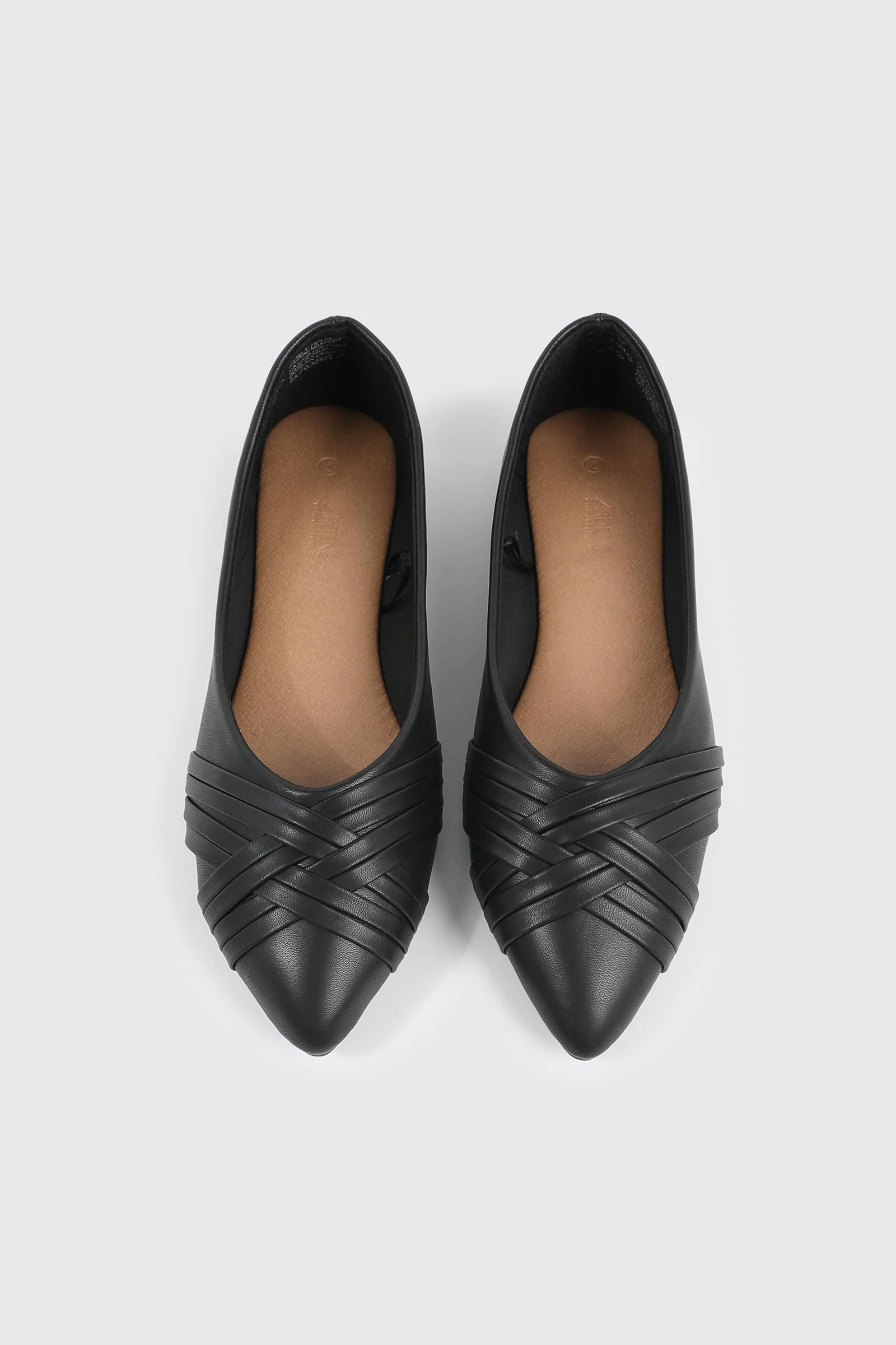 Faux Leather Pointed Toe Ballet Flats - Image 4