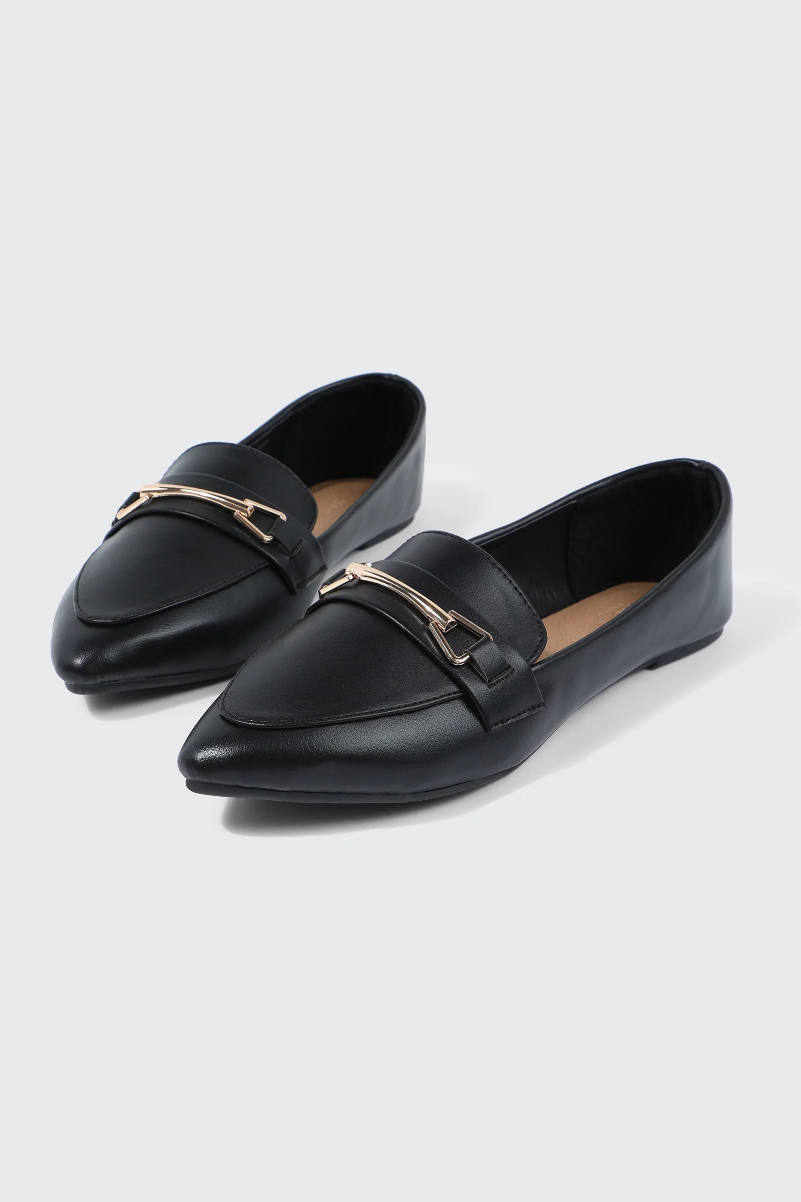 Faux Leather Pointed Toe Loafers - Image 2