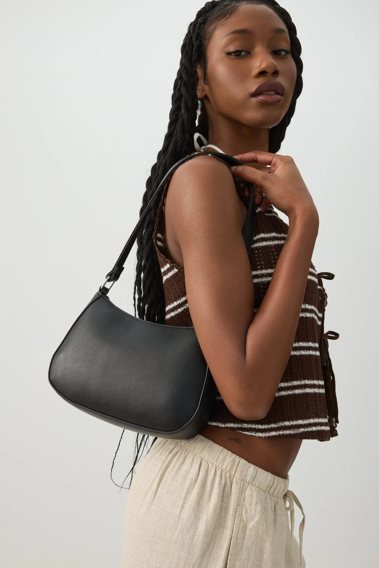 Faux Leather Shoulder Bag - Image 4