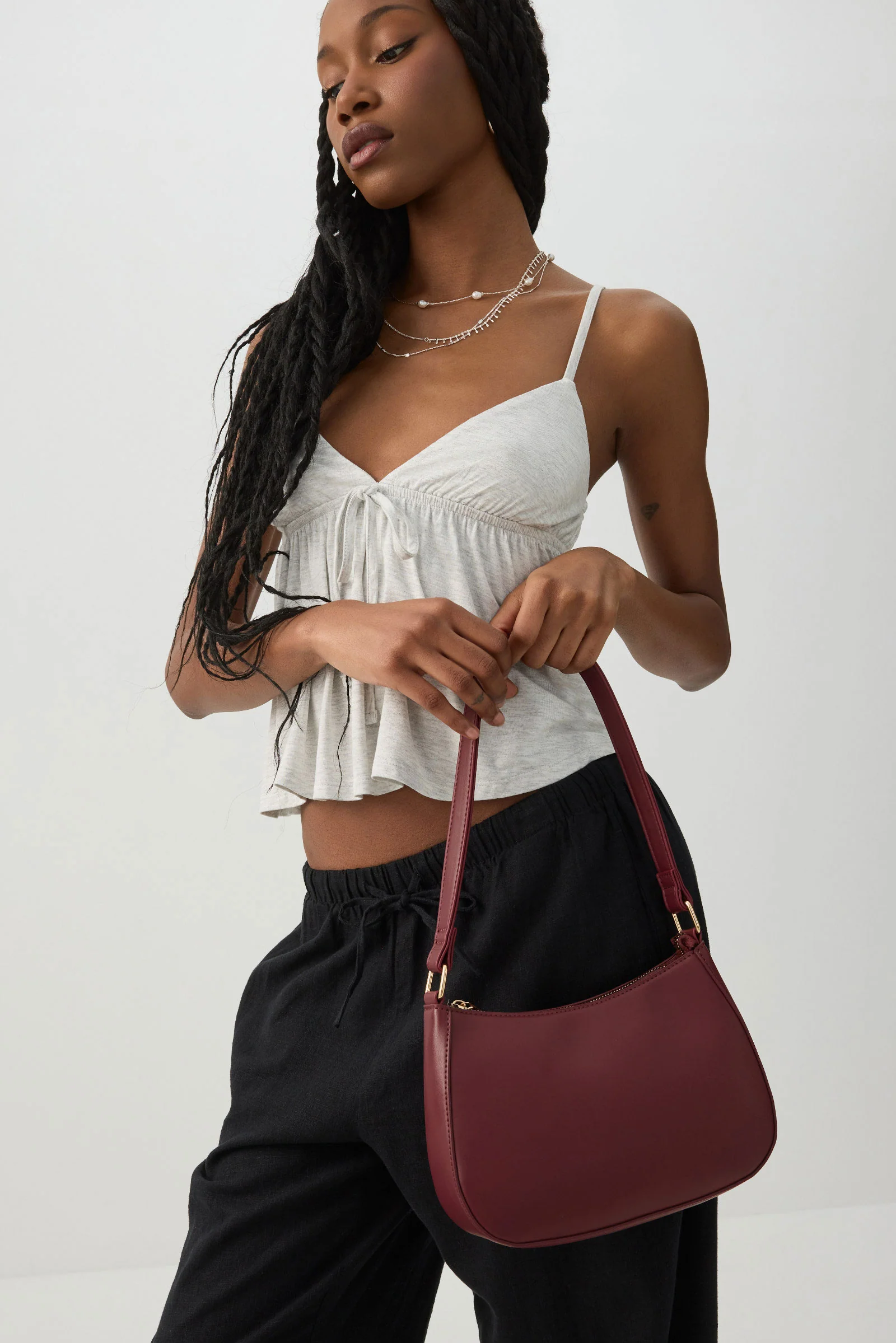 Faux Leather Shoulder Bag - Image 4