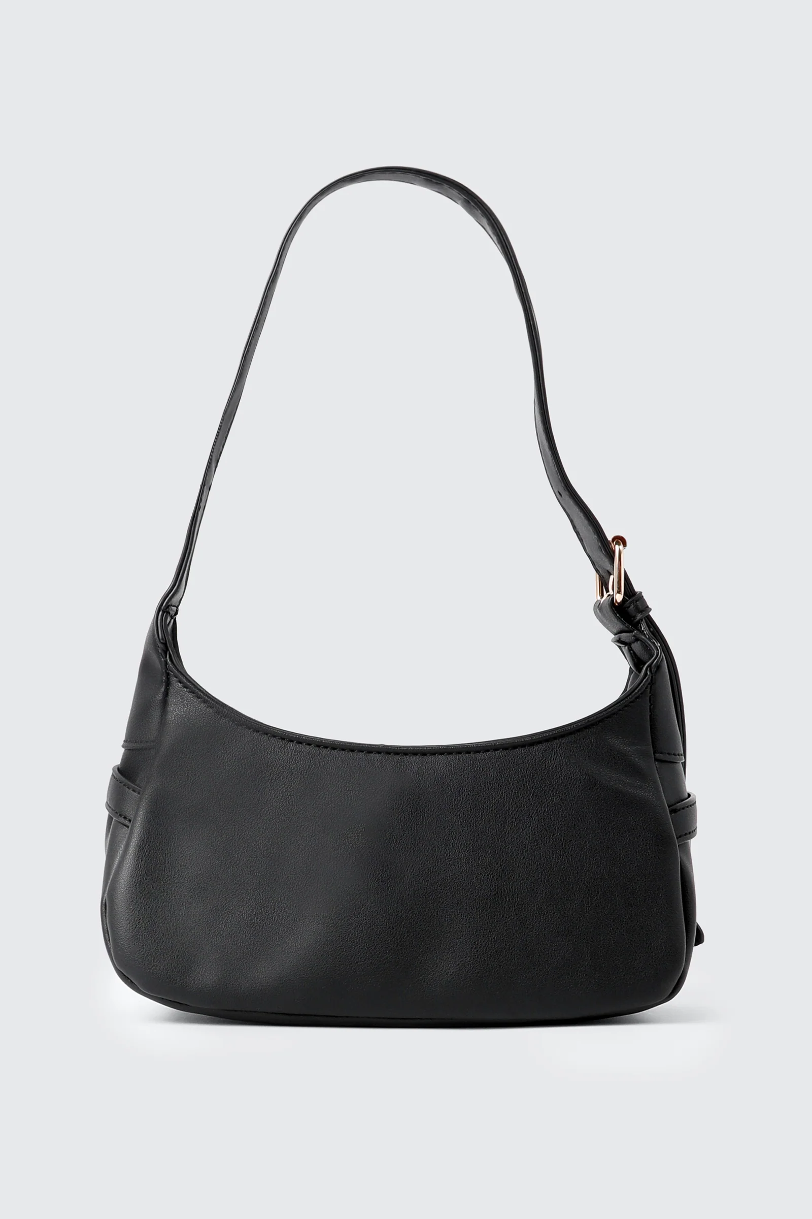 Faux Leather Shoulder Bag with Buckle Strap - Image 2