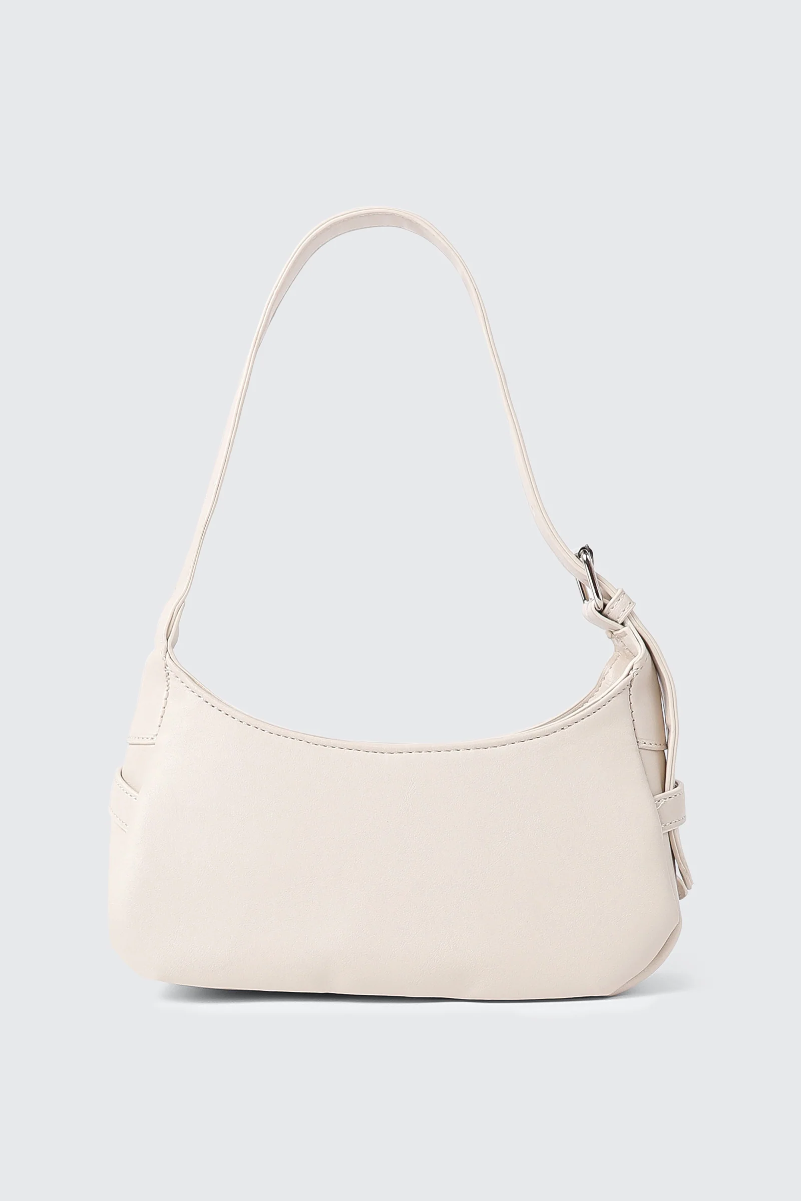 Faux Leather Shoulder Bag with Buckle Strap - Image 2