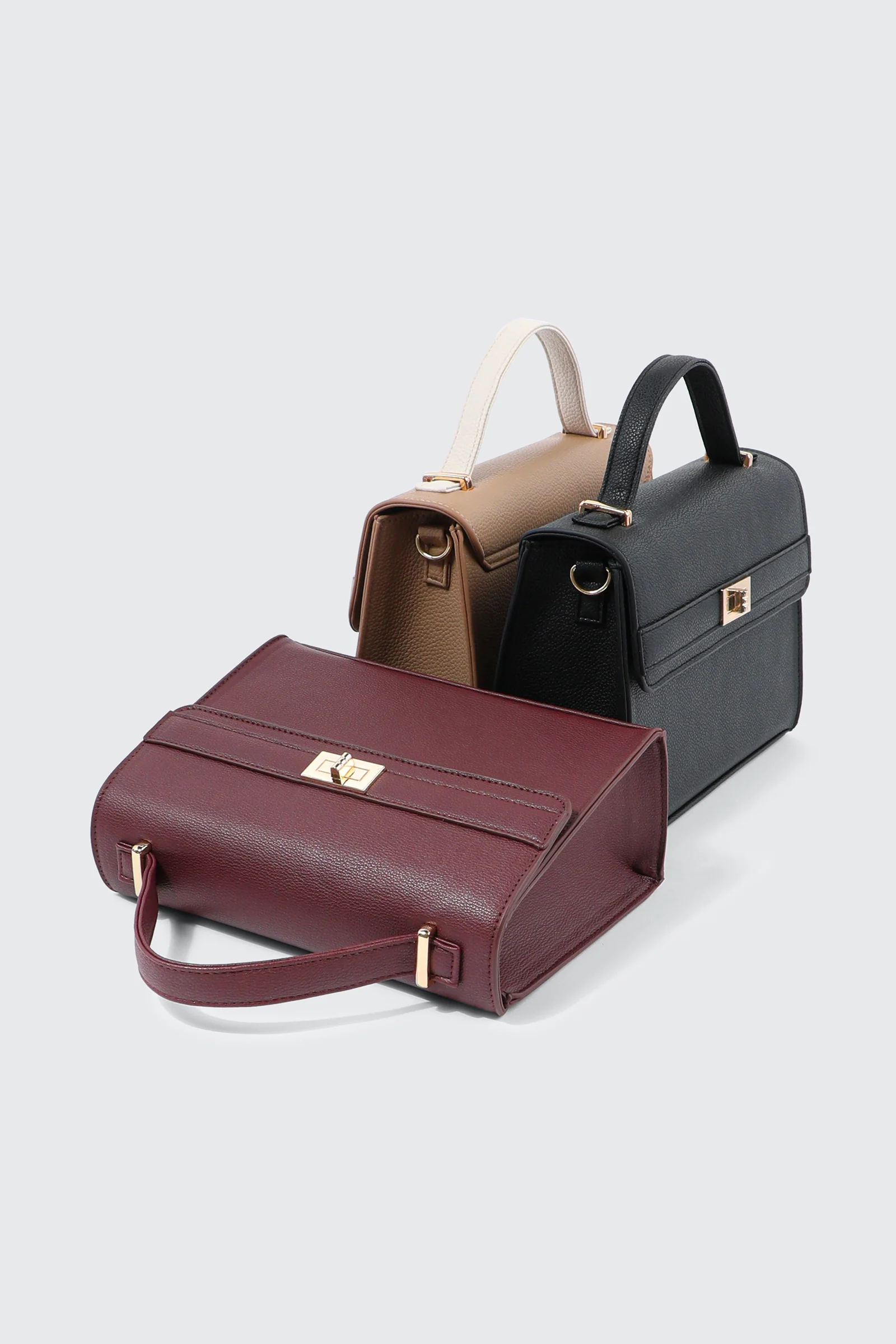 Faux leather Square Handbag - Image 4
