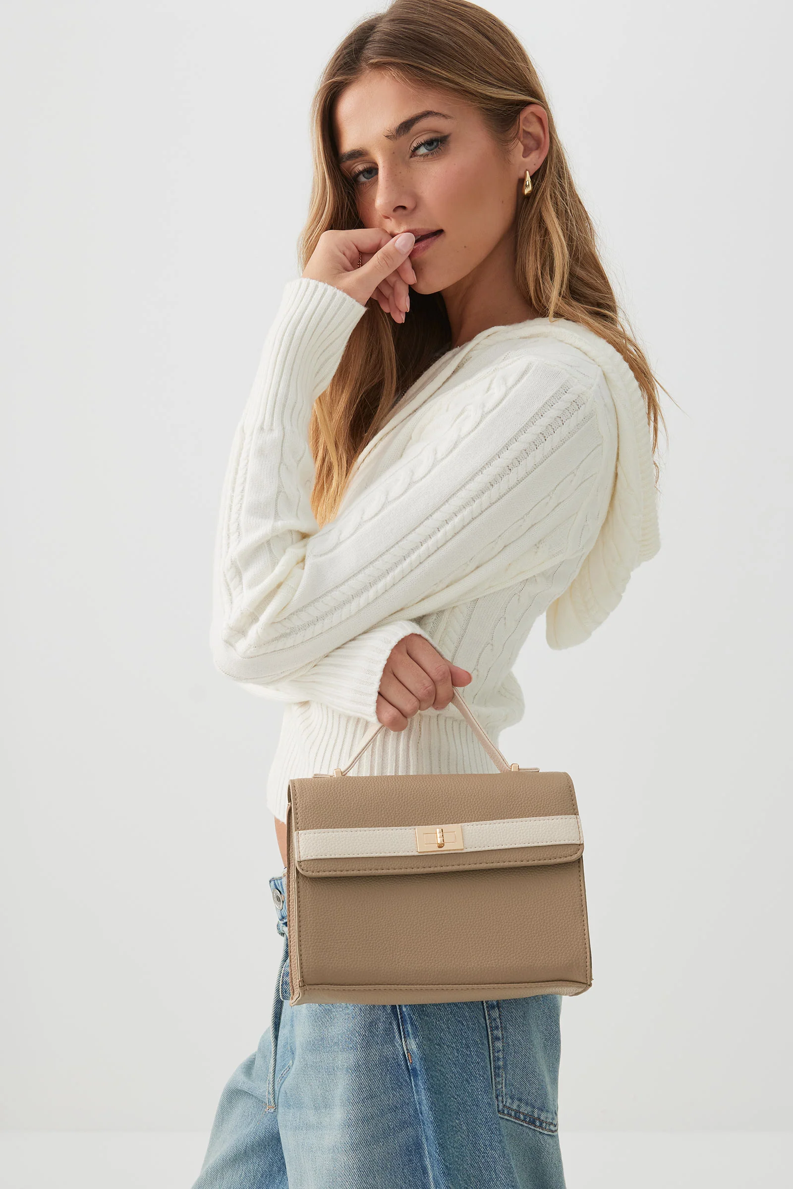 Faux leather Square Handbag - Image 5