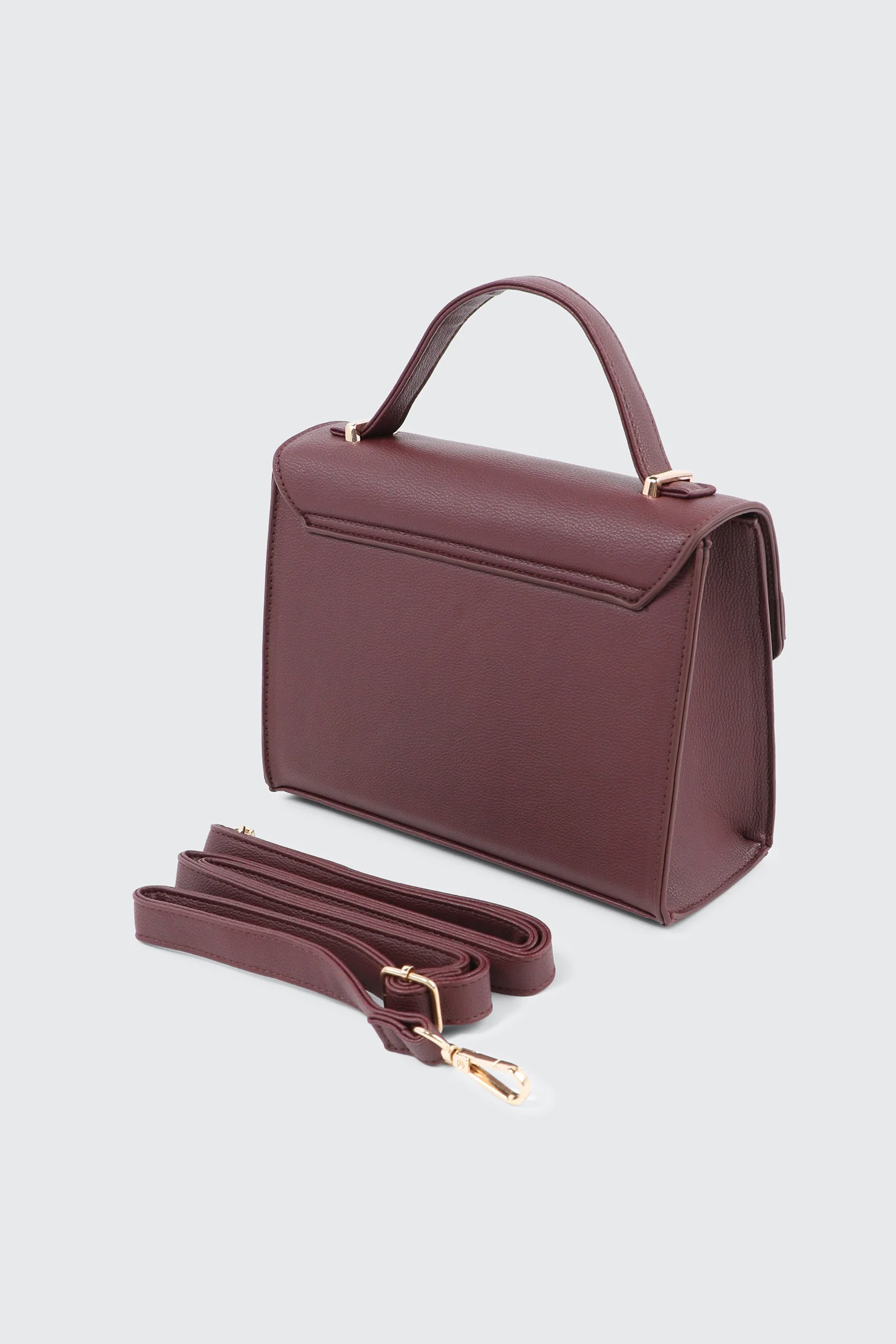 Faux leather Square Handbag - Image 2