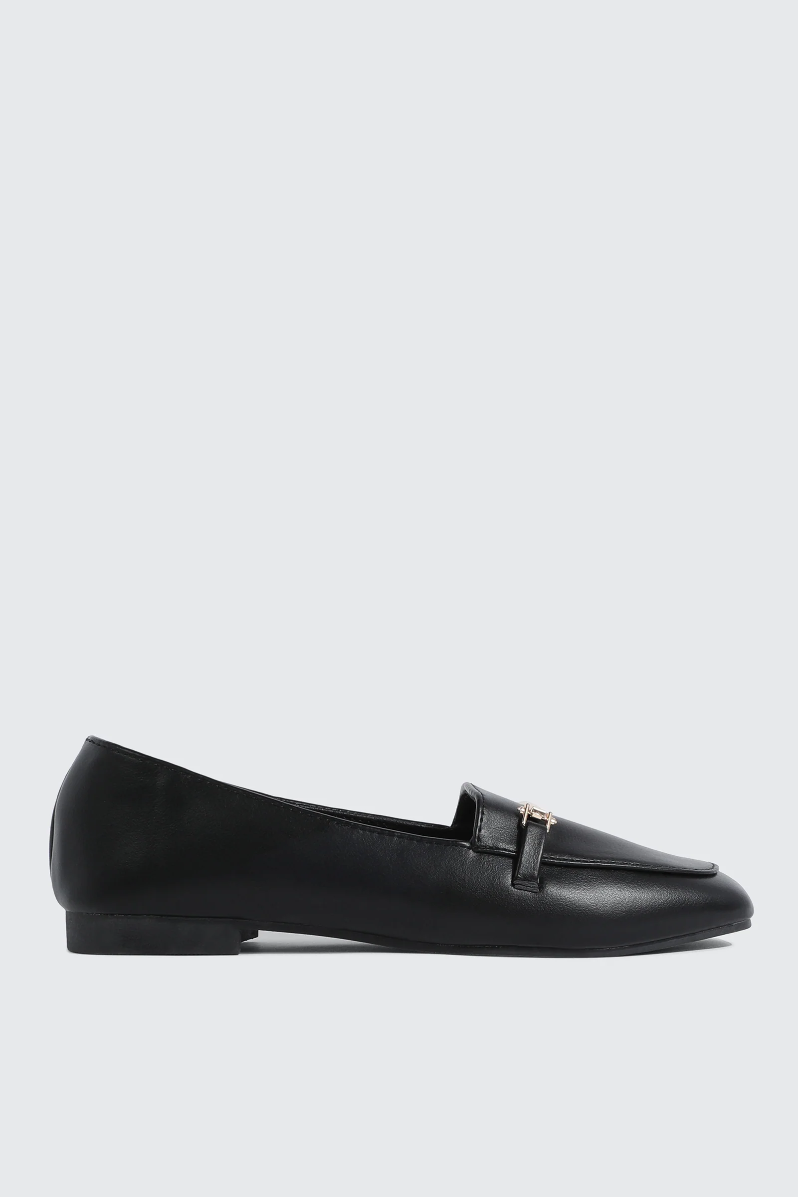 Faux Leather Square Toe Loafers