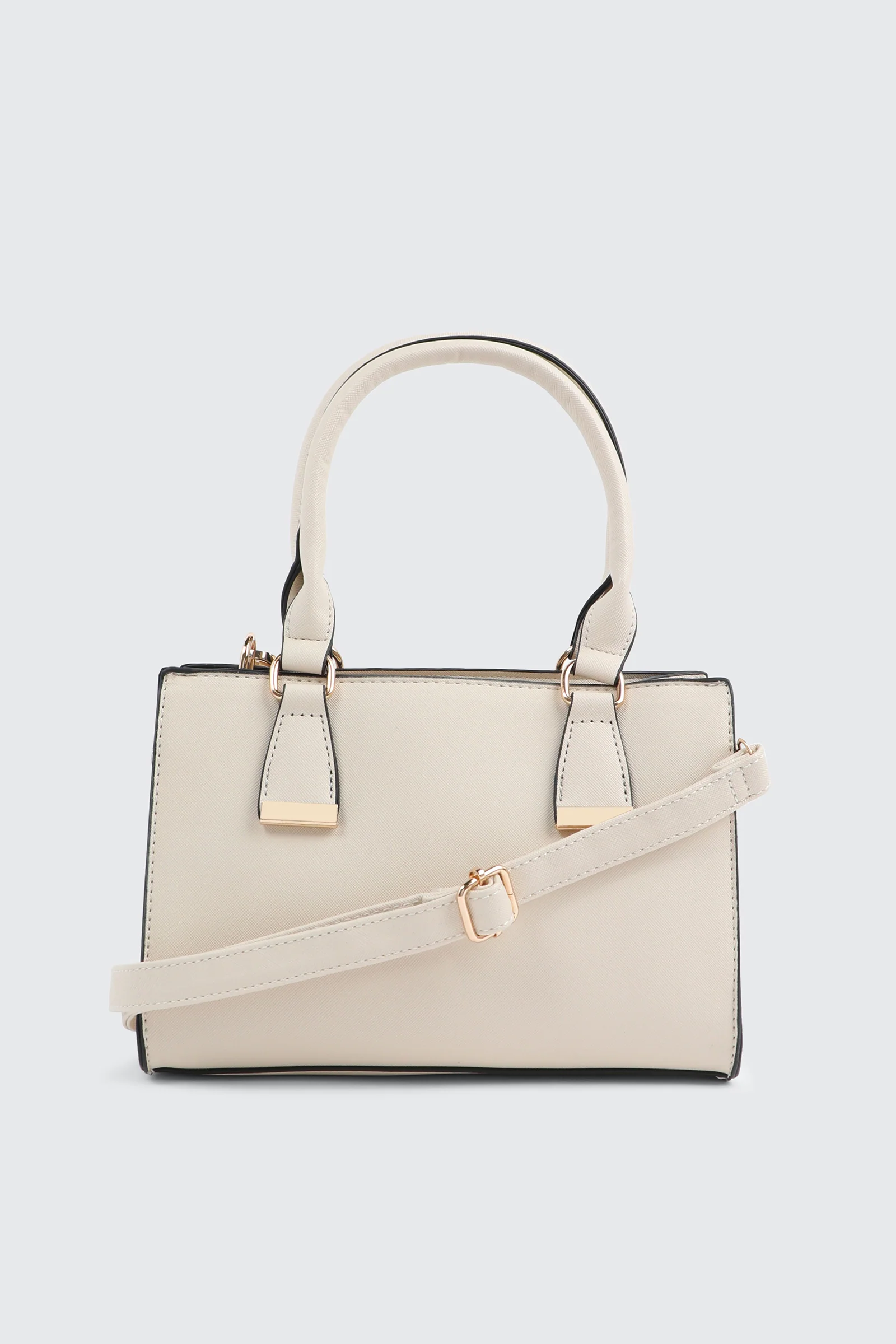 Faux Leather Structured Handbag