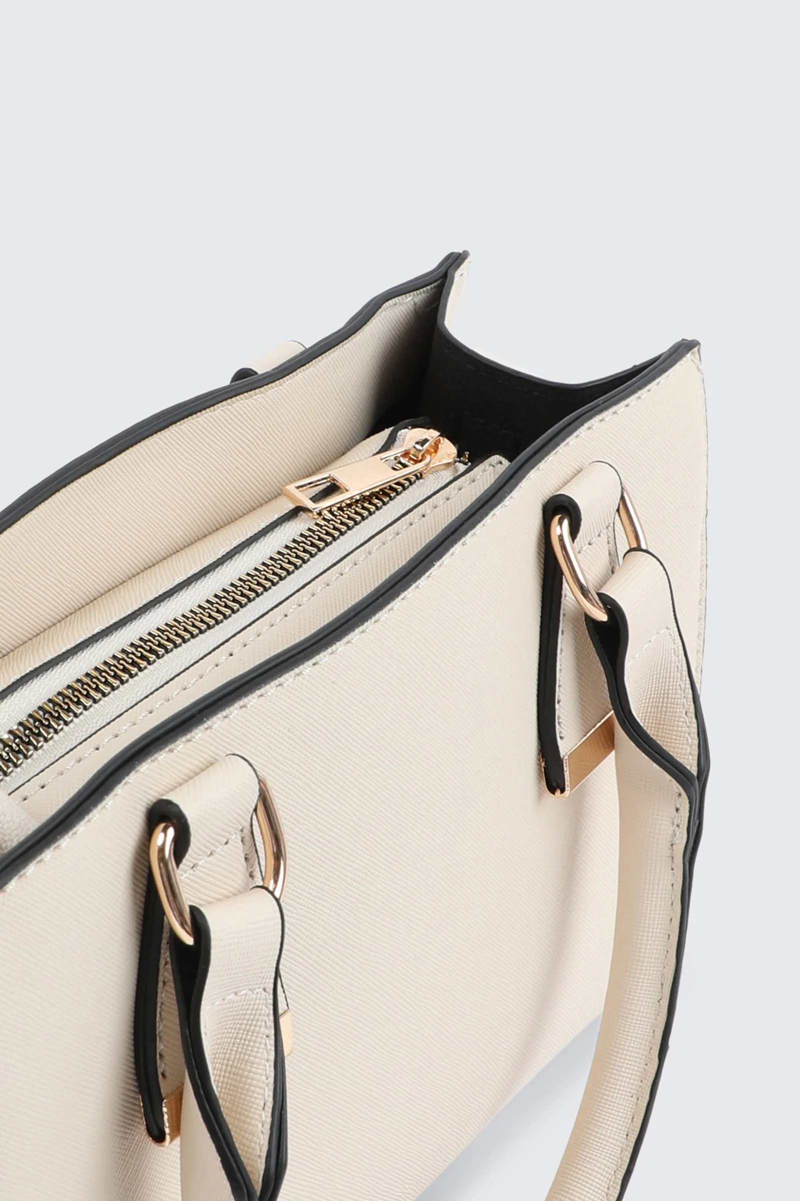 Faux Leather Structured Handbag - Image 3