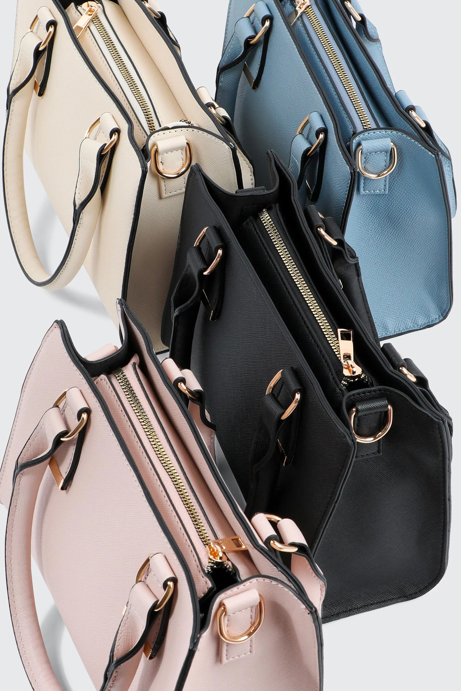 Faux Leather Structured Handbag - Image 4