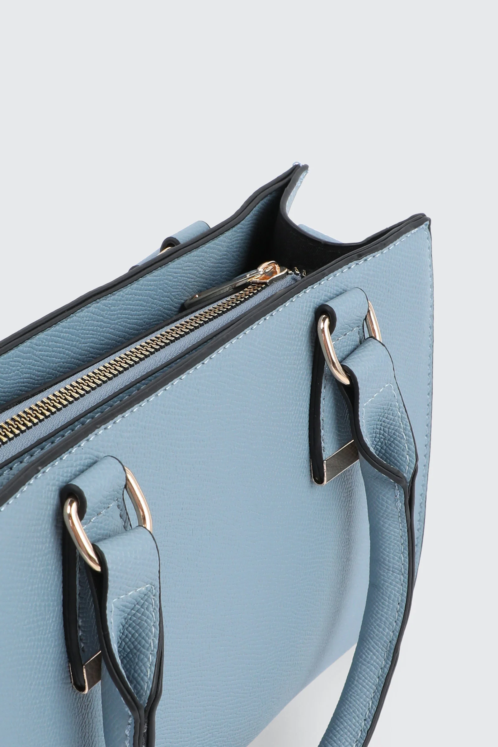 Faux Leather Structured Handbag - Image 4
