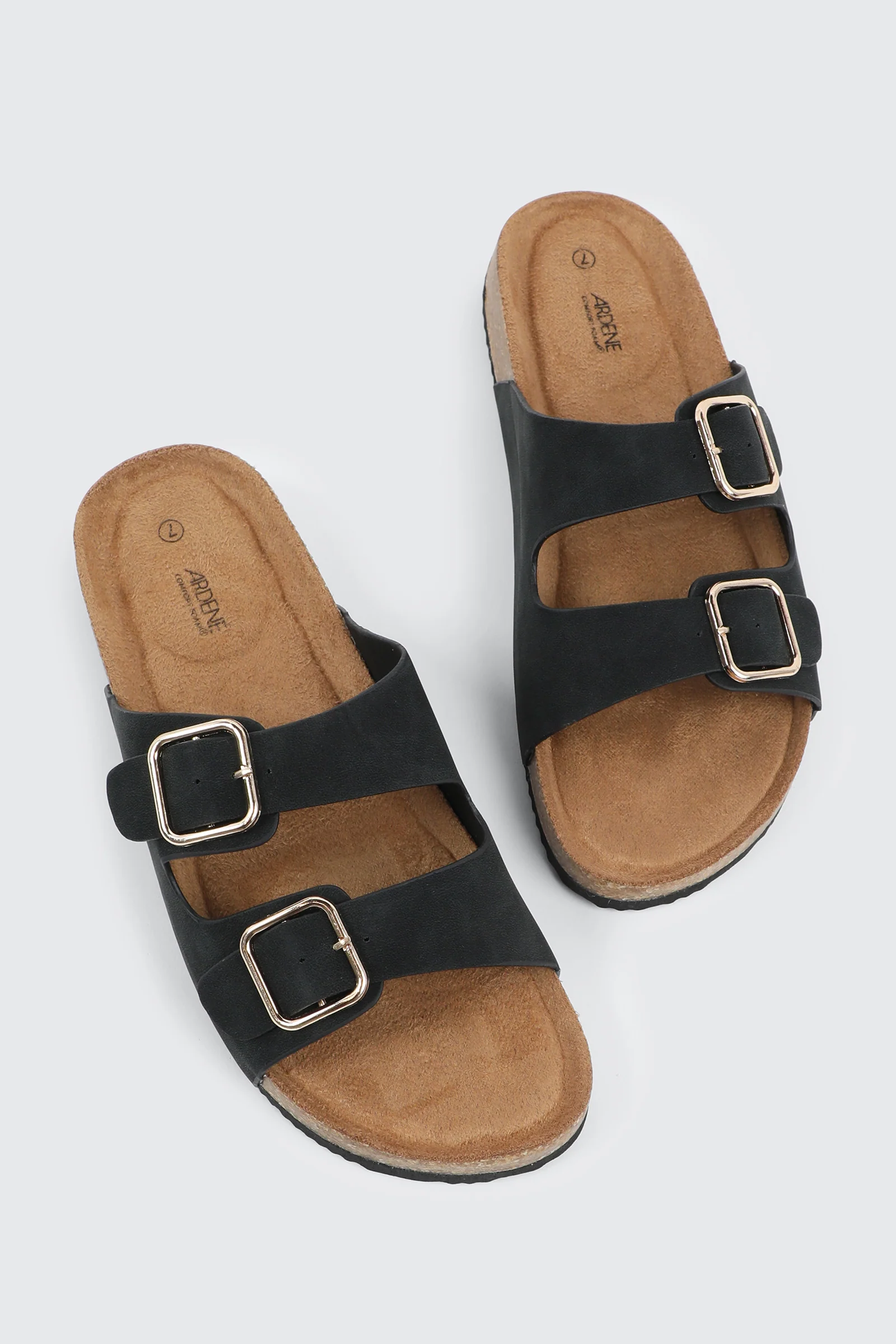Faux Leather Two-Buckle Sandals - Image 2