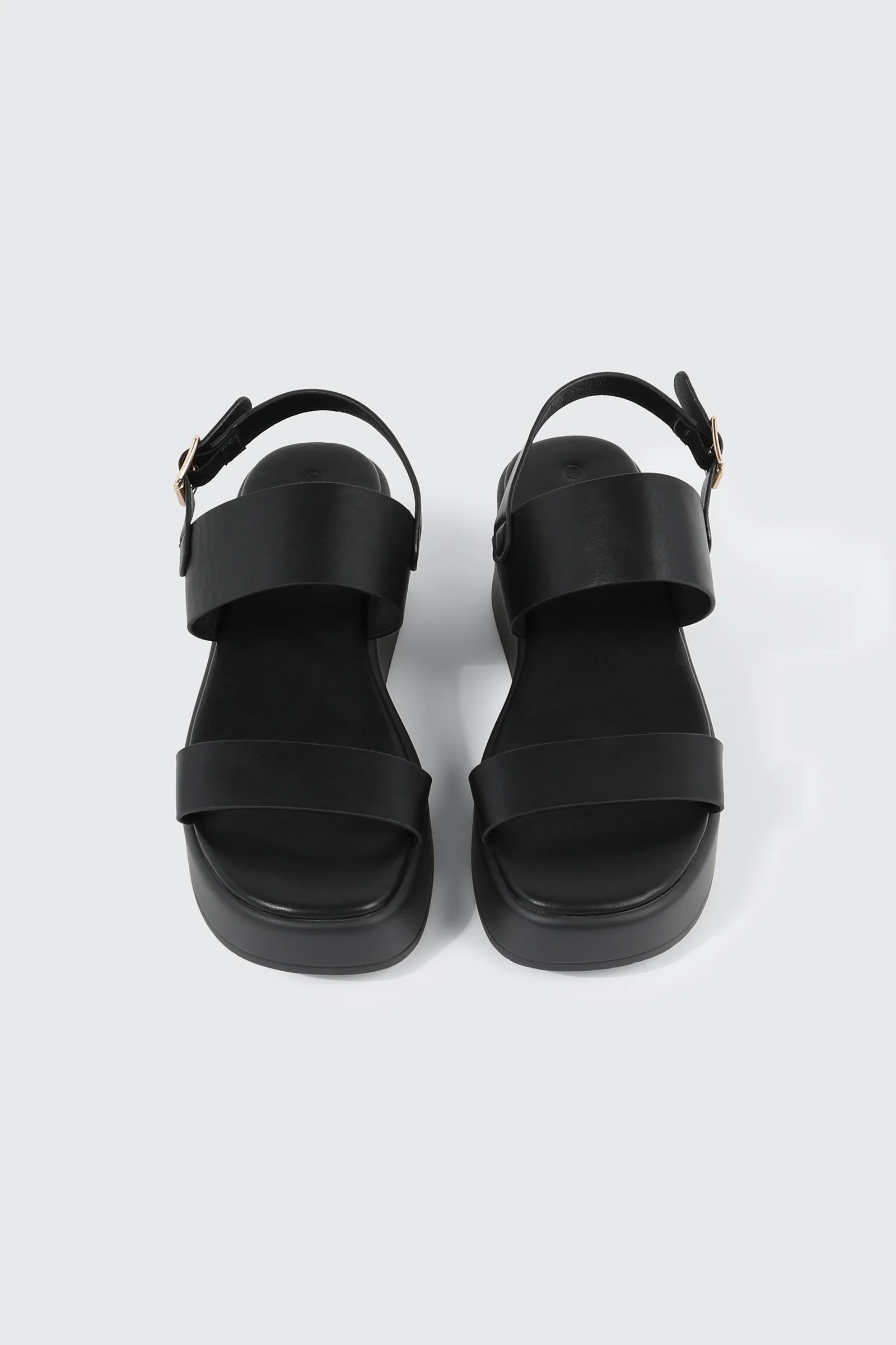 Faux Leather Wedge Sandals - Image 4