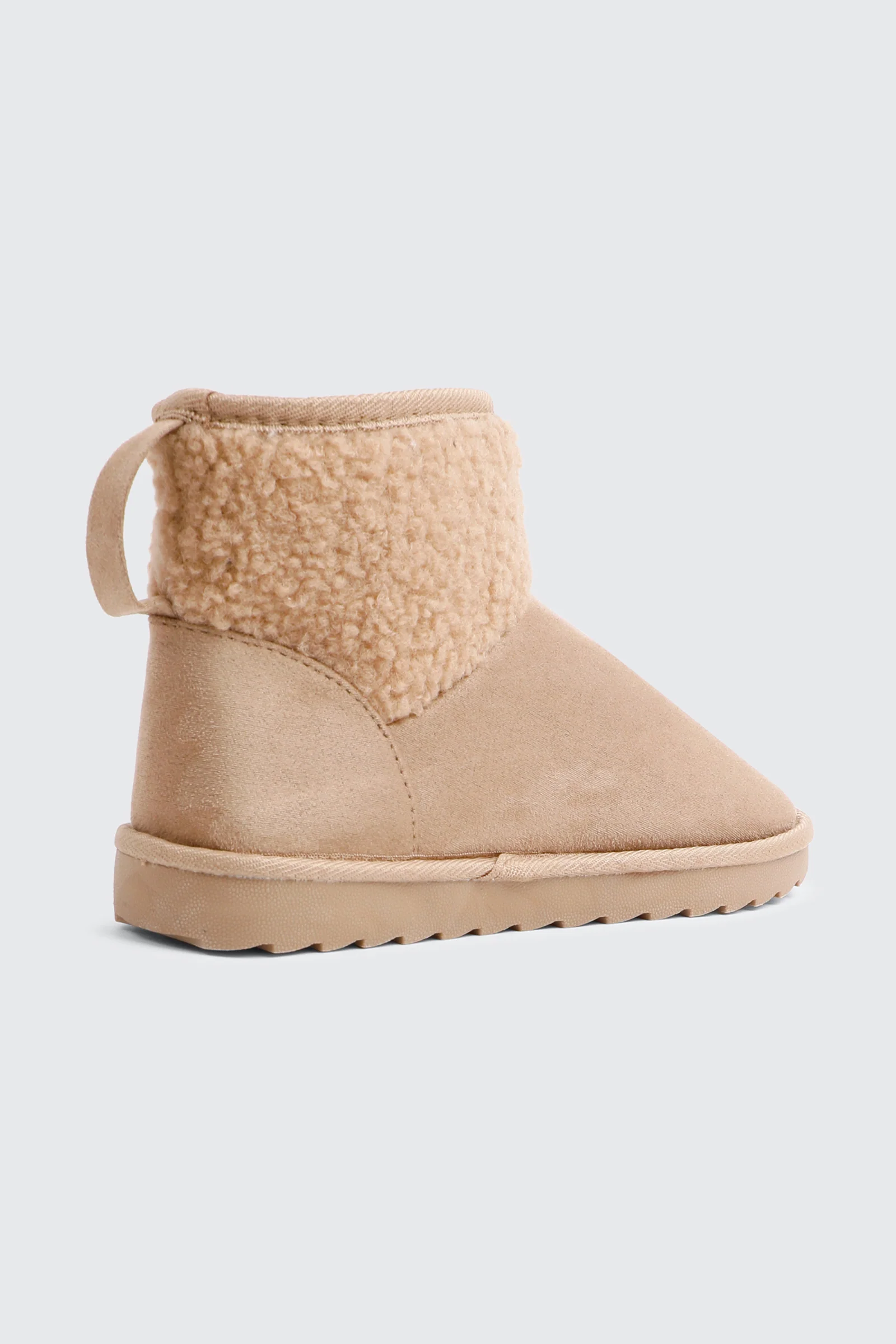 Faux Sheepskin Ankle Boots with Accent Trim - Image 3