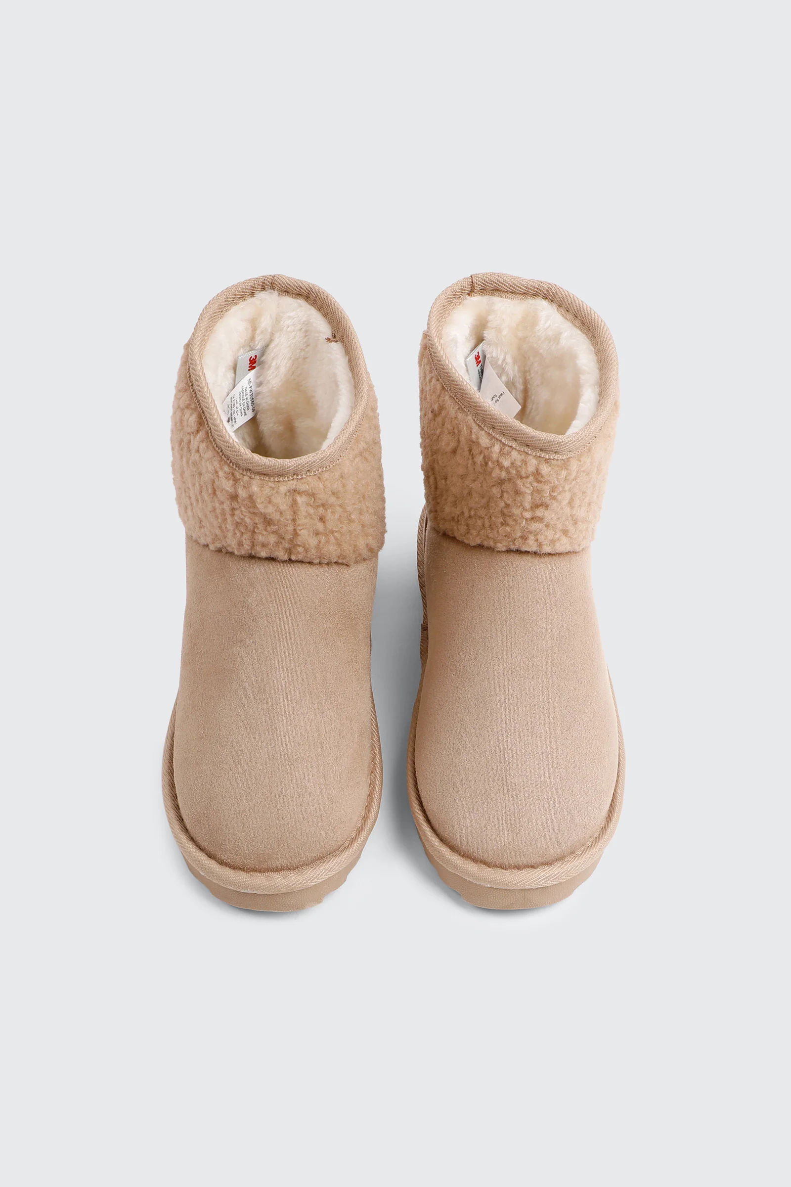 Faux Sheepskin Ankle Boots with Accent Trim - Image 4