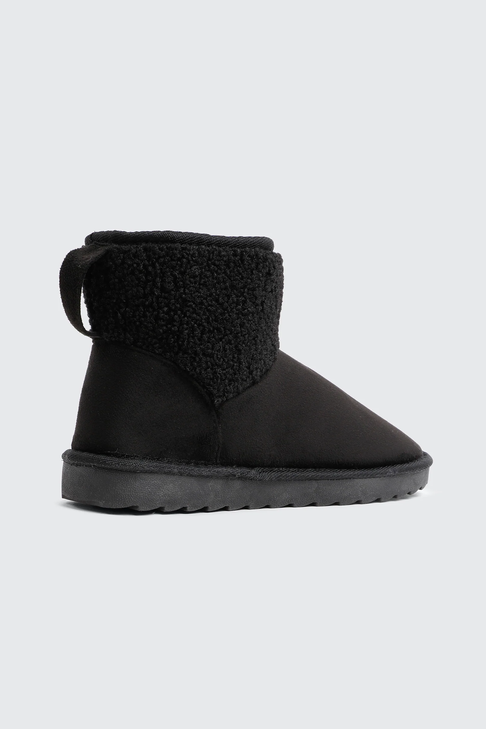 Faux Sheepskin Ankle Boots with Accent Trim - Image 3