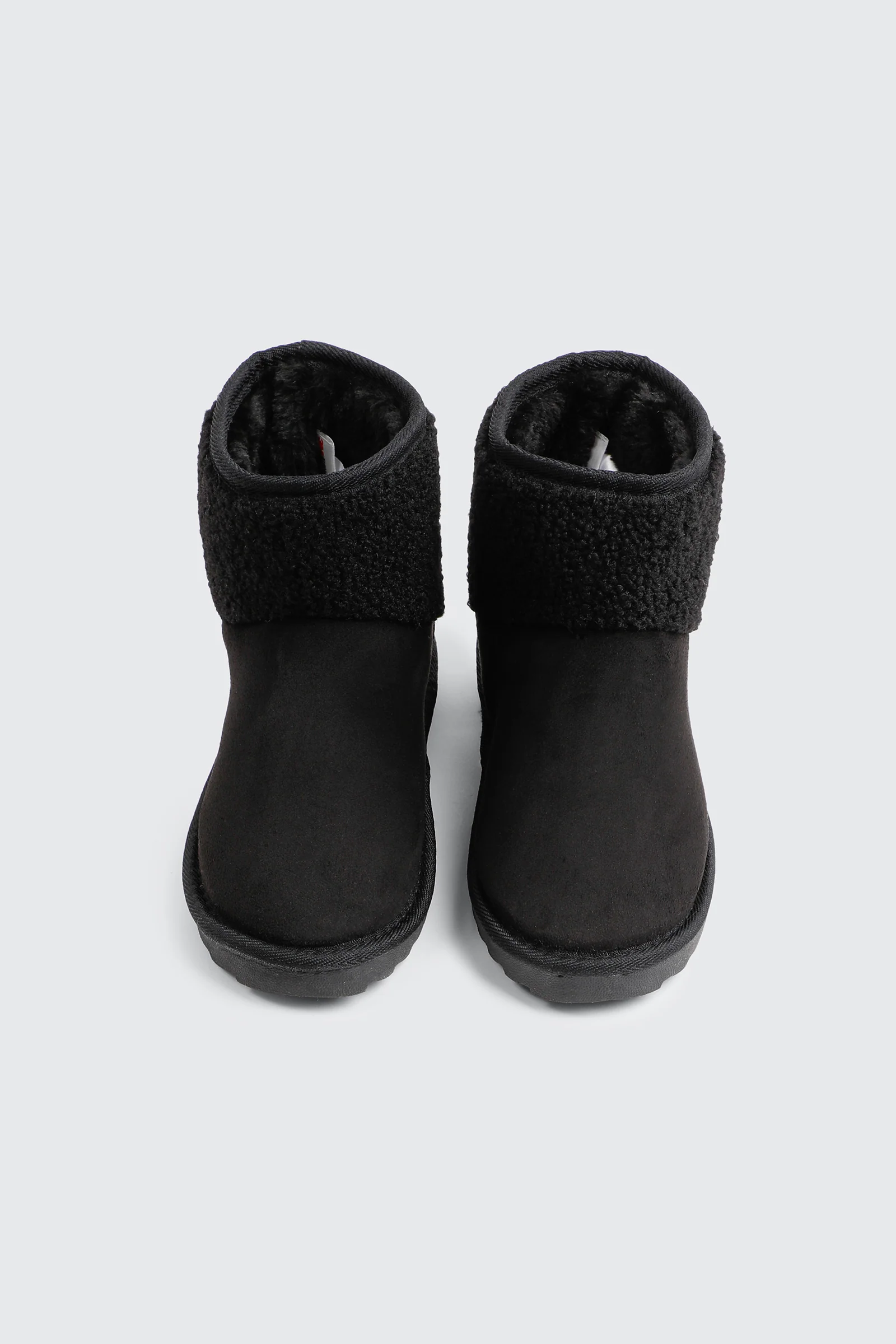 Faux Sheepskin Ankle Boots with Accent Trim - Image 4
