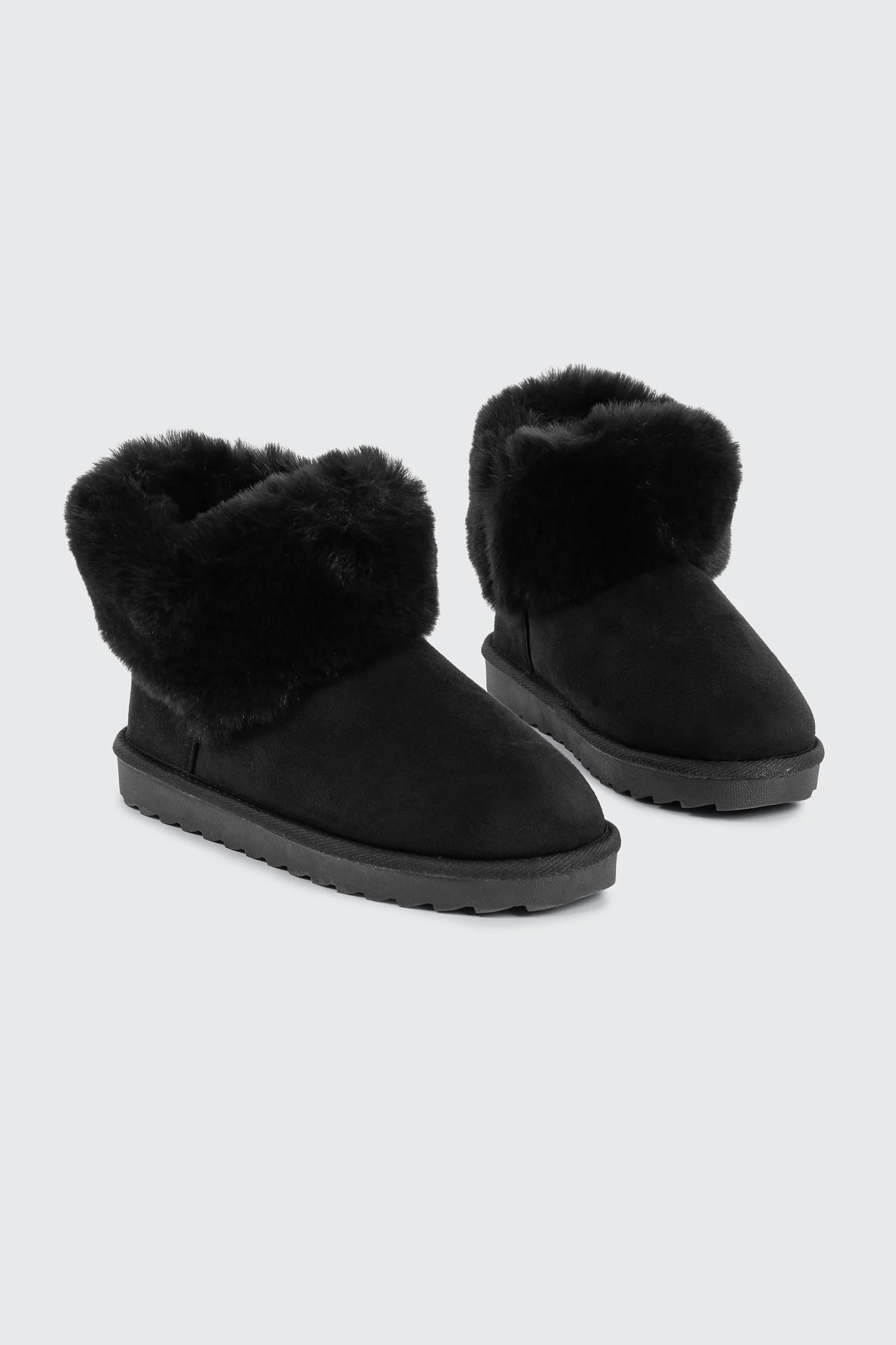 Faux Sheepskin Ankle Boots with Fur Trim - Image 2