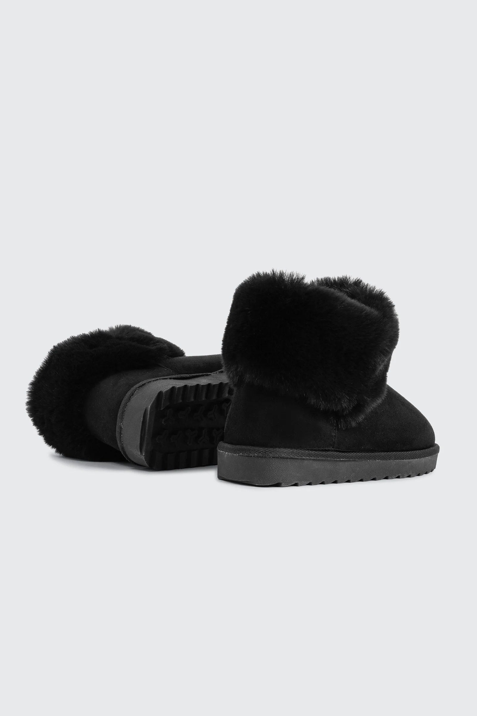 Faux Sheepskin Ankle Boots with Fur Trim - Image 3