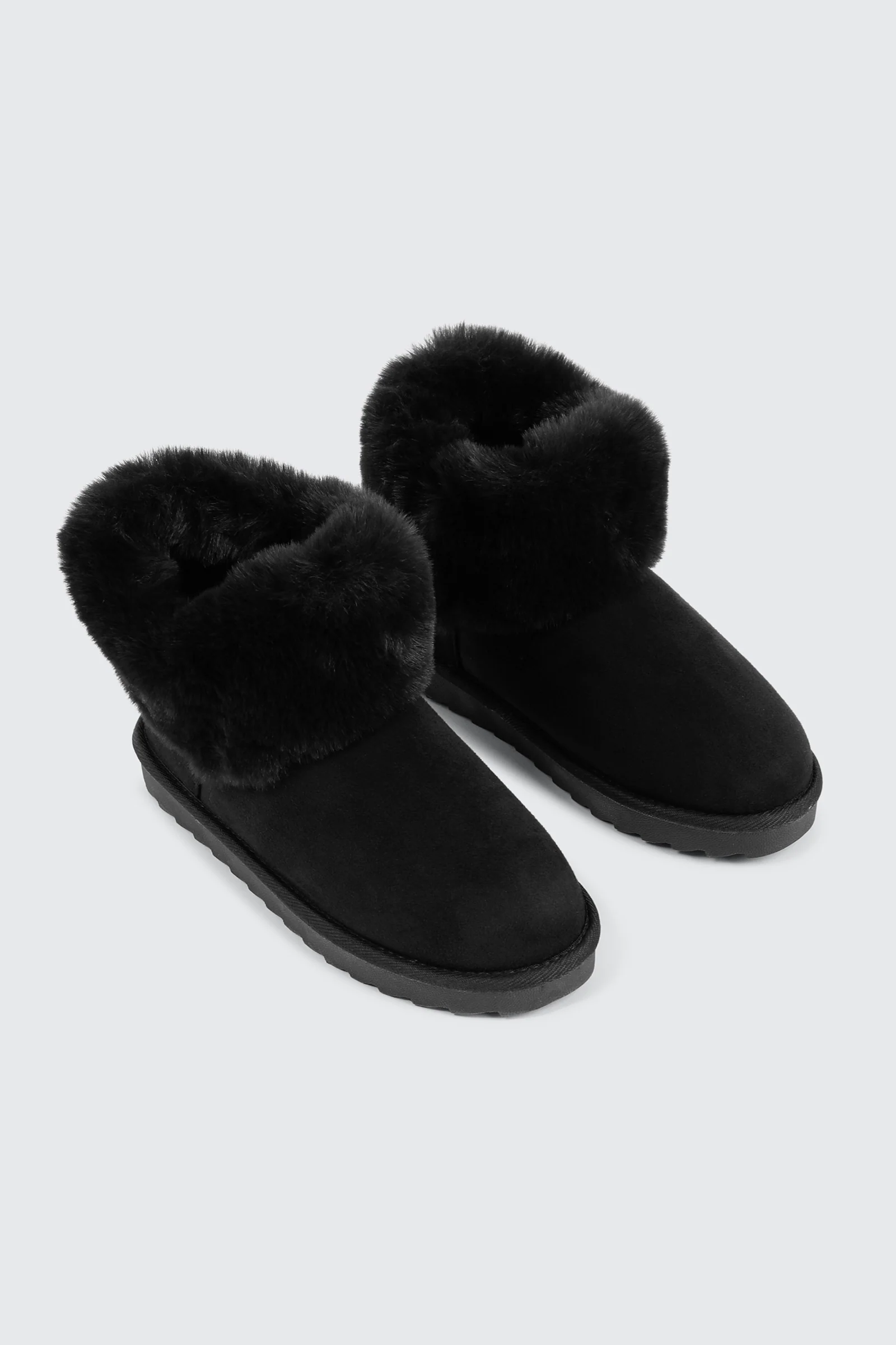 Faux Sheepskin Ankle Boots with Fur Trim - Image 4