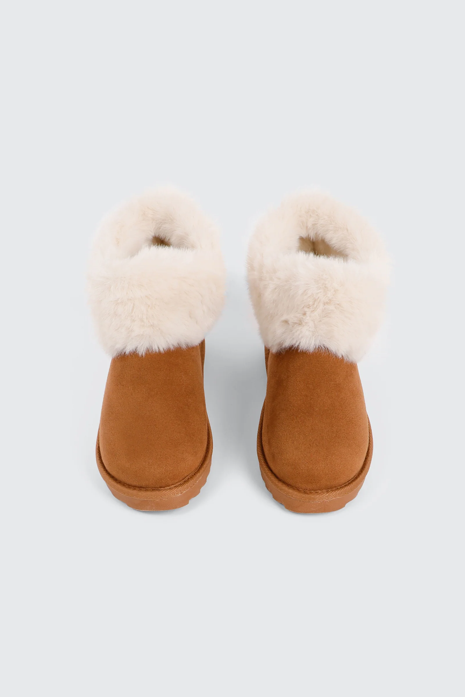 Faux Sheepskin Ankle Boots with Fur Trim - Image 4