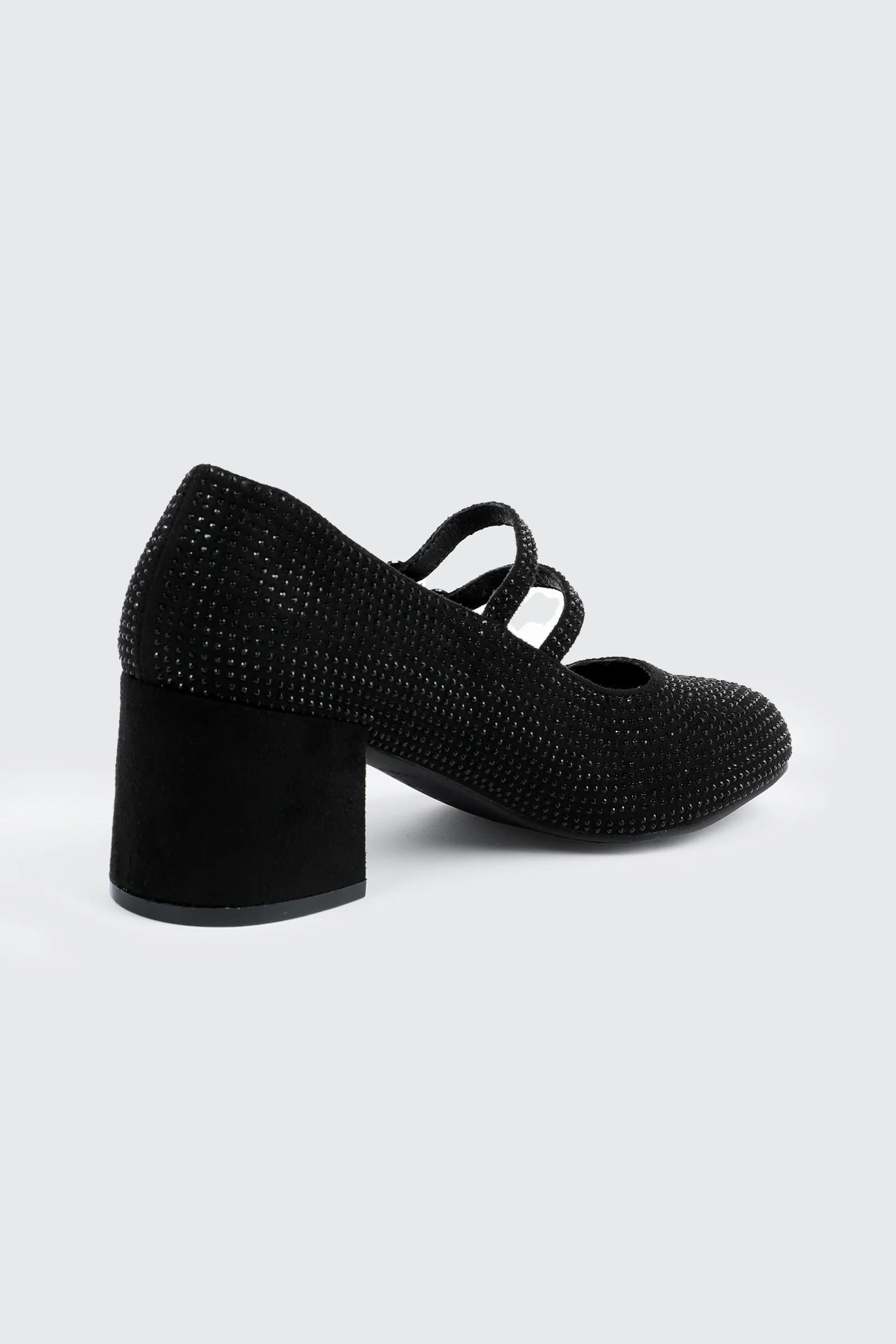 Faux Suede Block Heel Mary Janes - Image 3