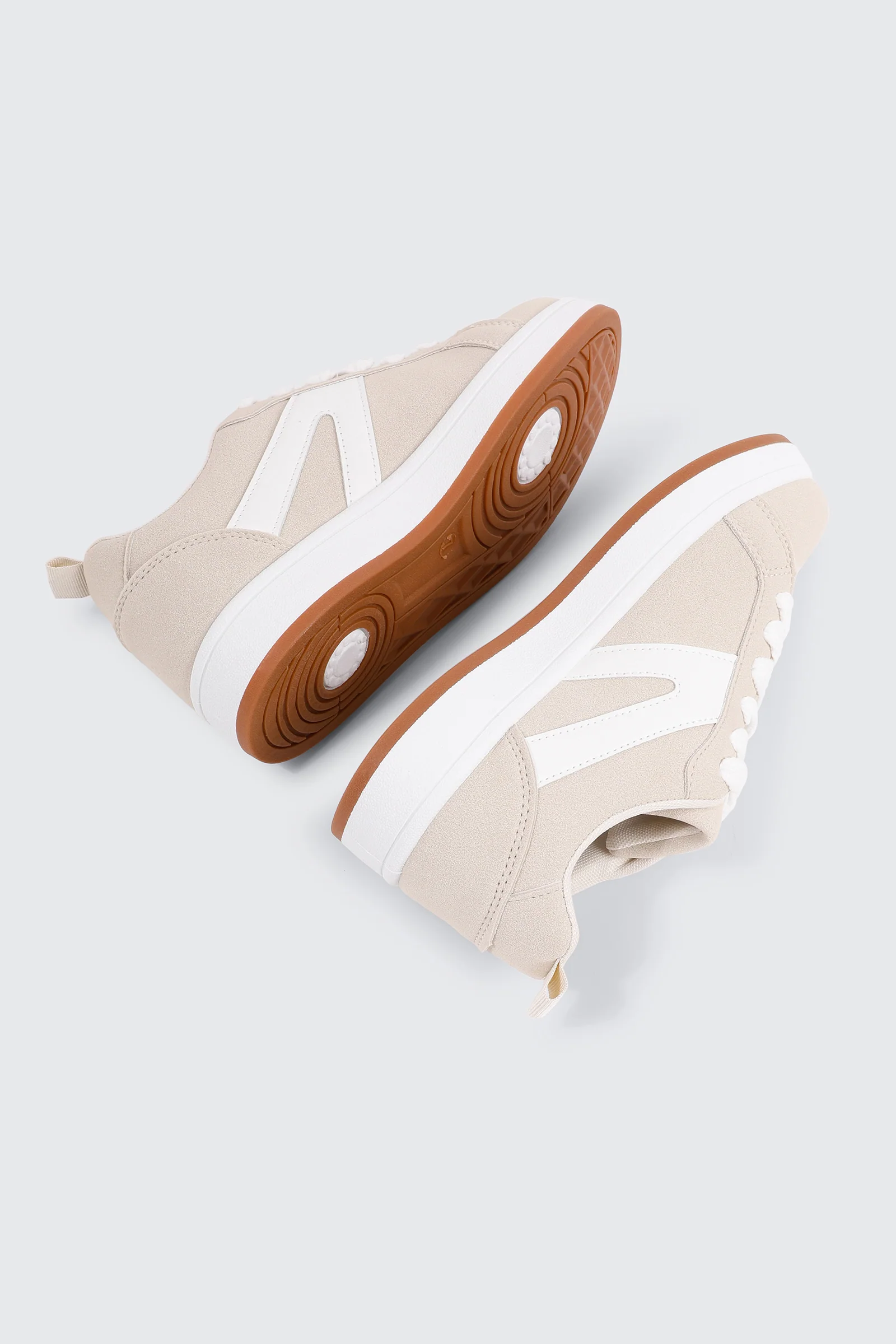 Faux Suede Contrast Sneakers - Image 3