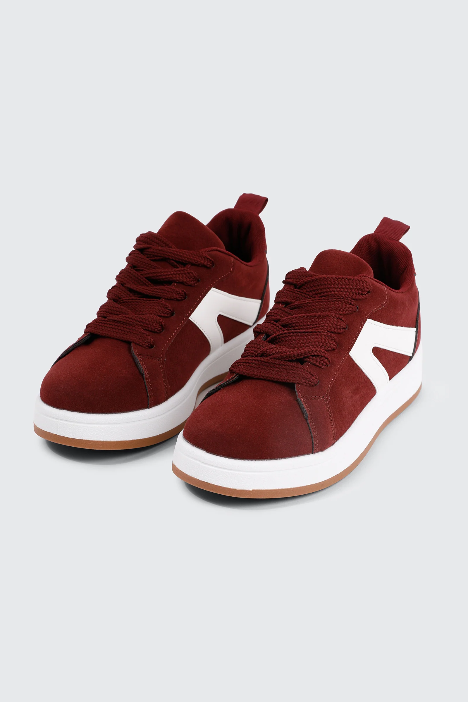 Faux Suede Contrast Sneakers - Image 2