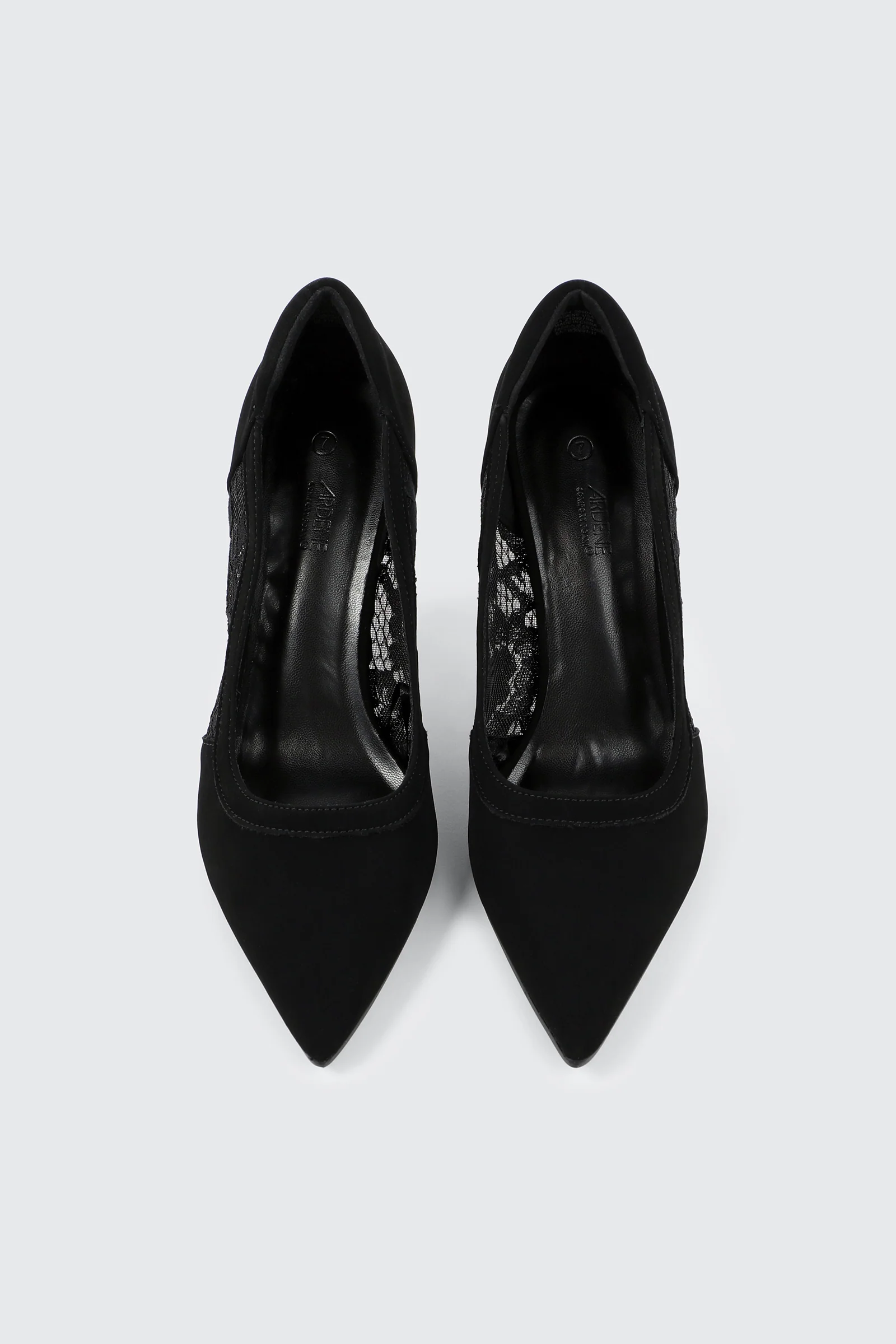 Faux Suede & Lace Pumps - Image 4
