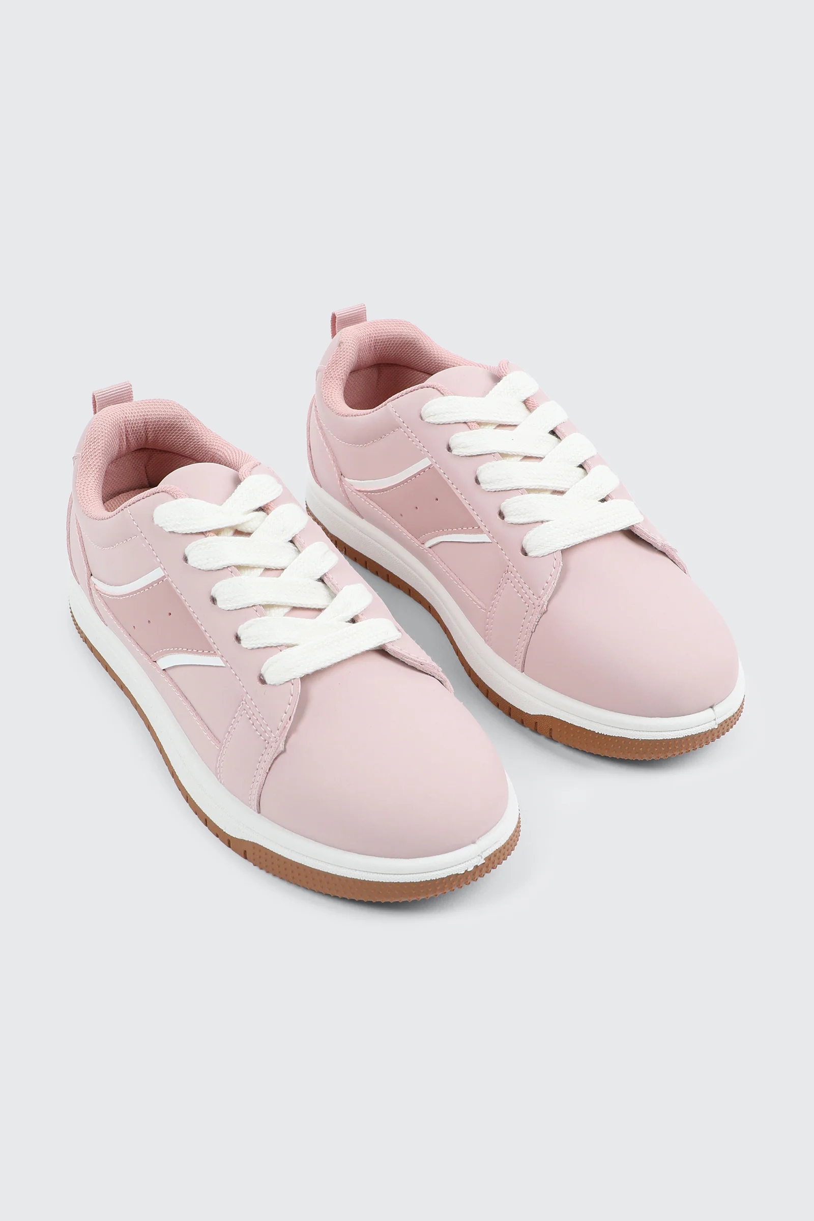 Faux Suede Lace Up Sneakers - Image 2