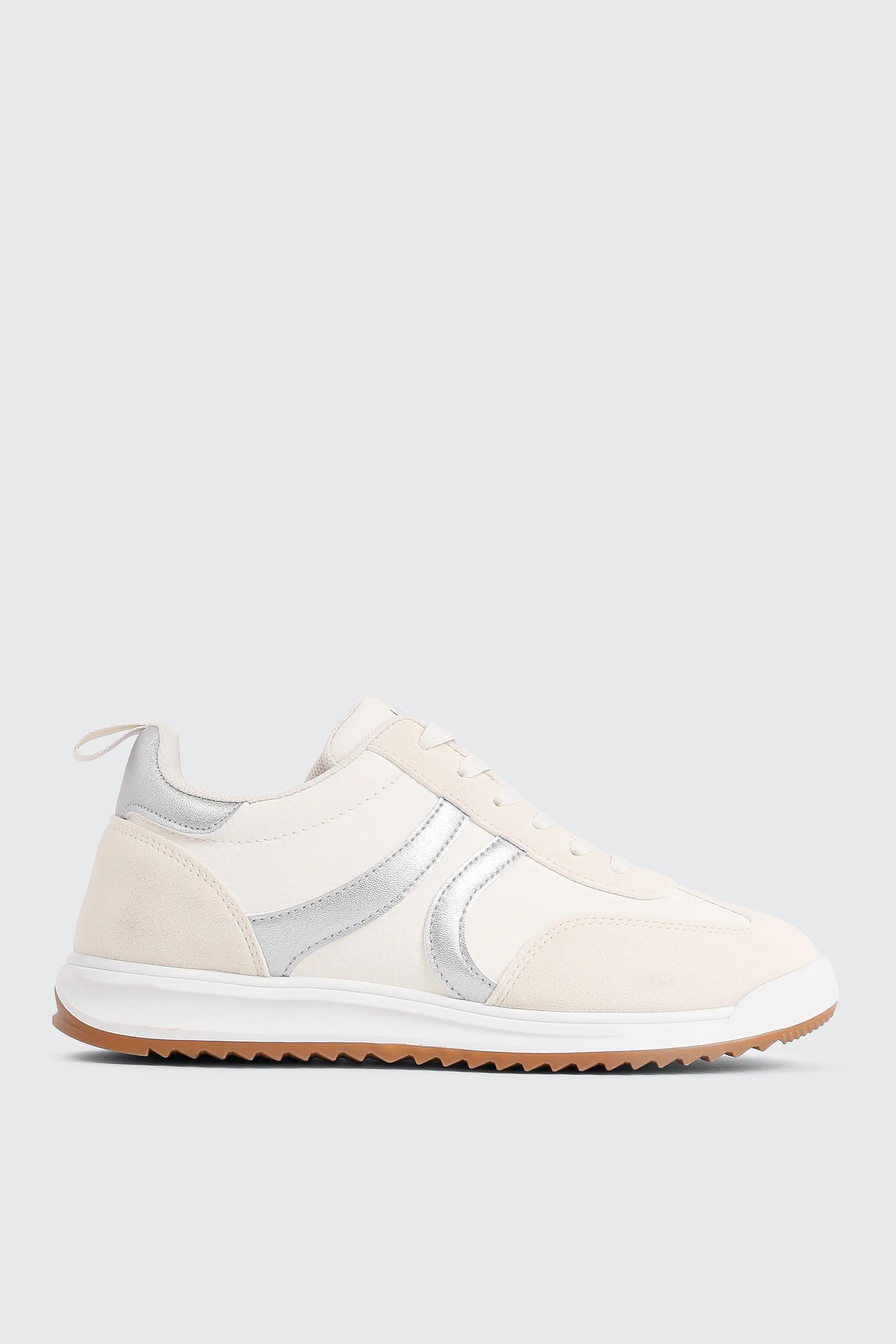 Faux Suede & Leather Contrast Sneakers