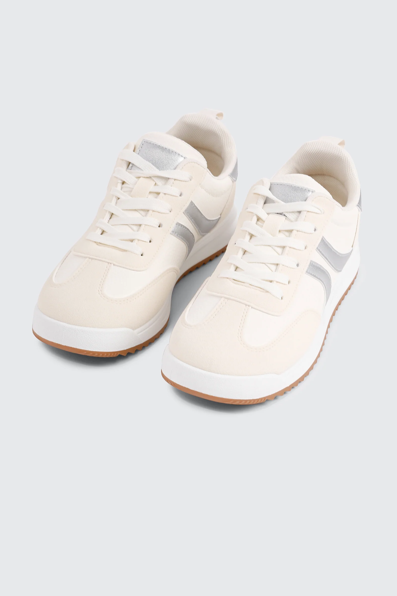 Faux Suede & Leather Contrast Sneakers - Image 2
