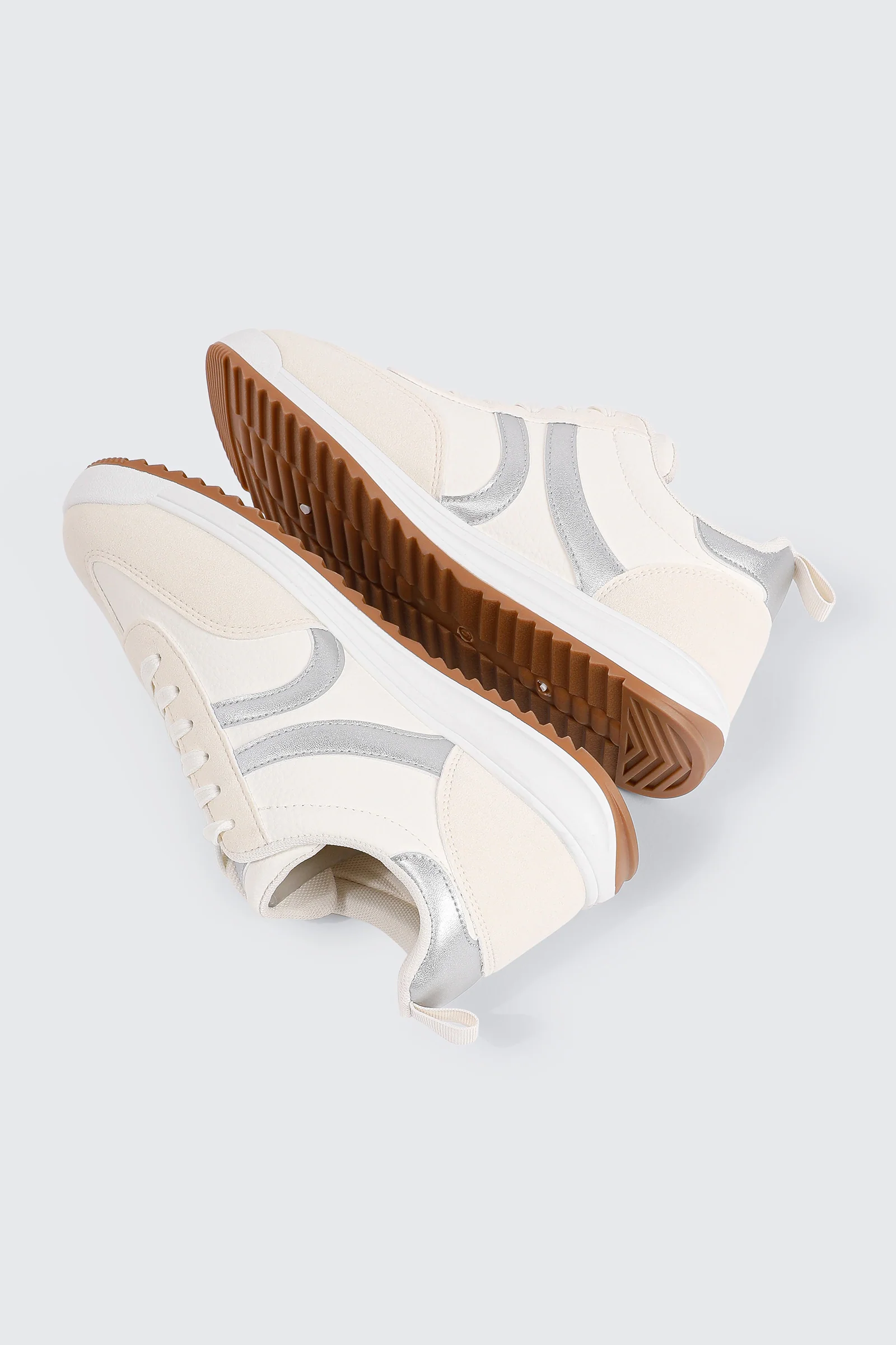 Faux Suede & Leather Contrast Sneakers - Image 3