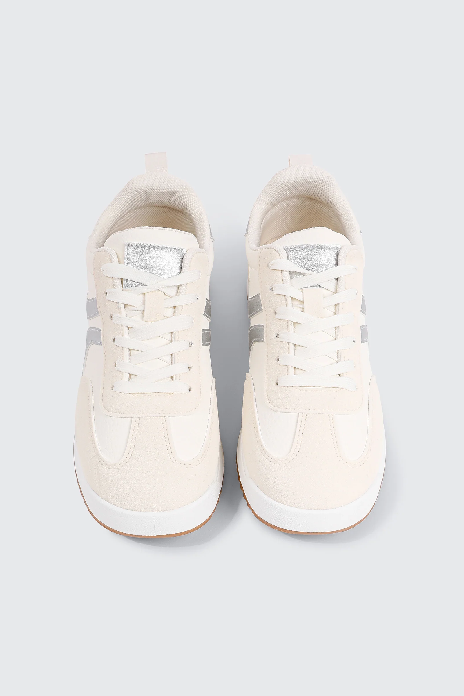 Faux Suede & Leather Contrast Sneakers - Image 4