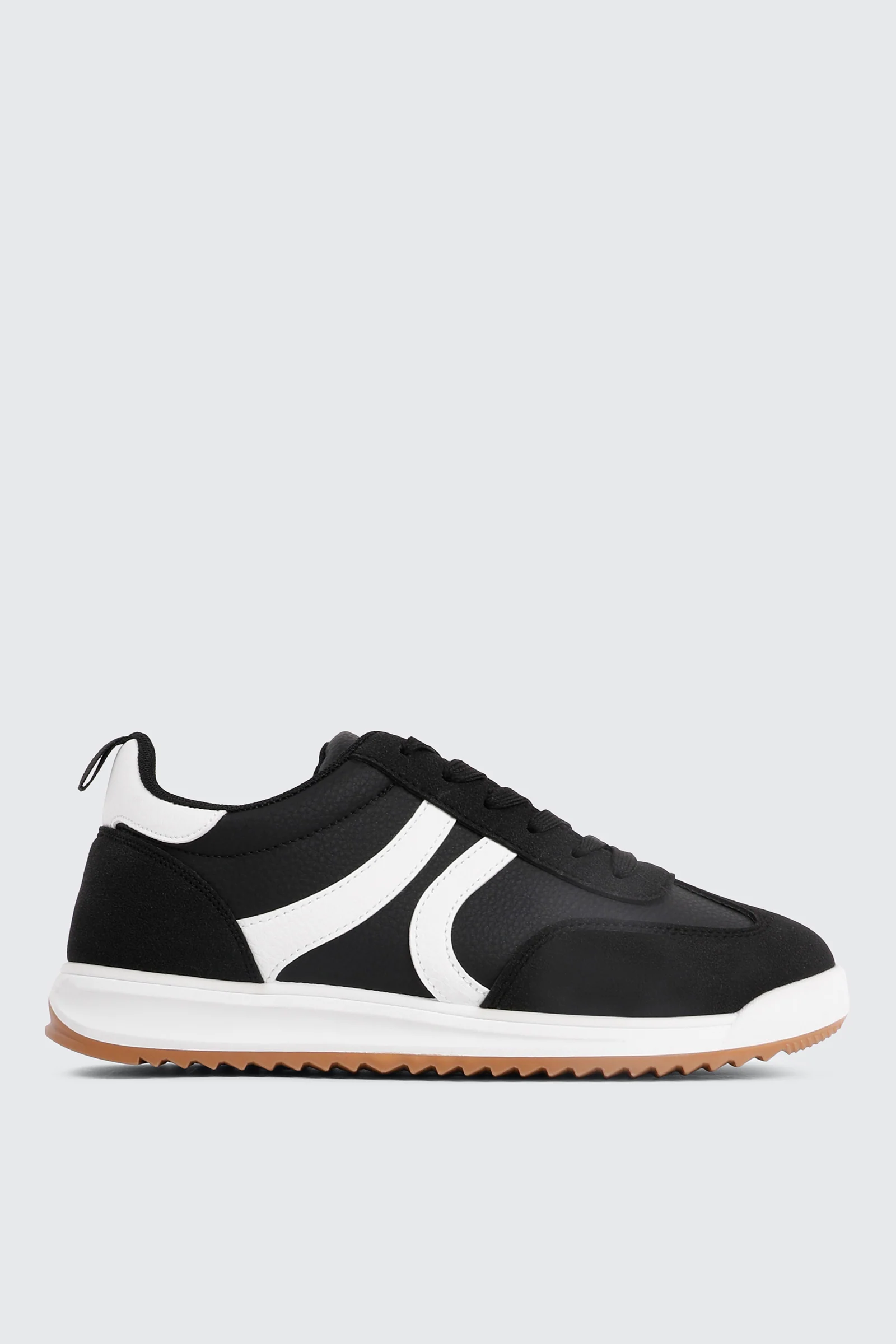 Faux Suede & Leather Contrast Sneakers