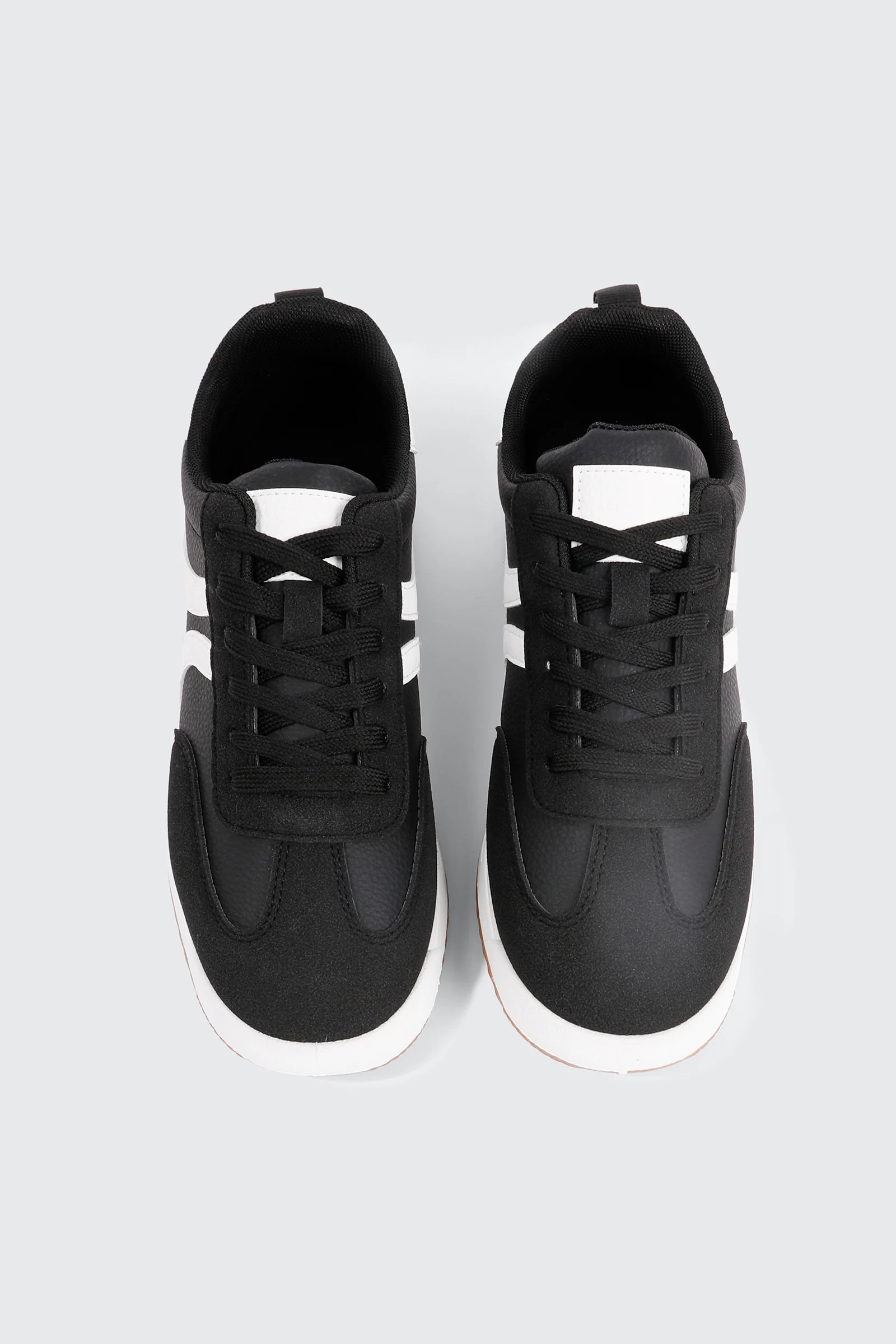 Faux Suede & Leather Contrast Sneakers - Image 4