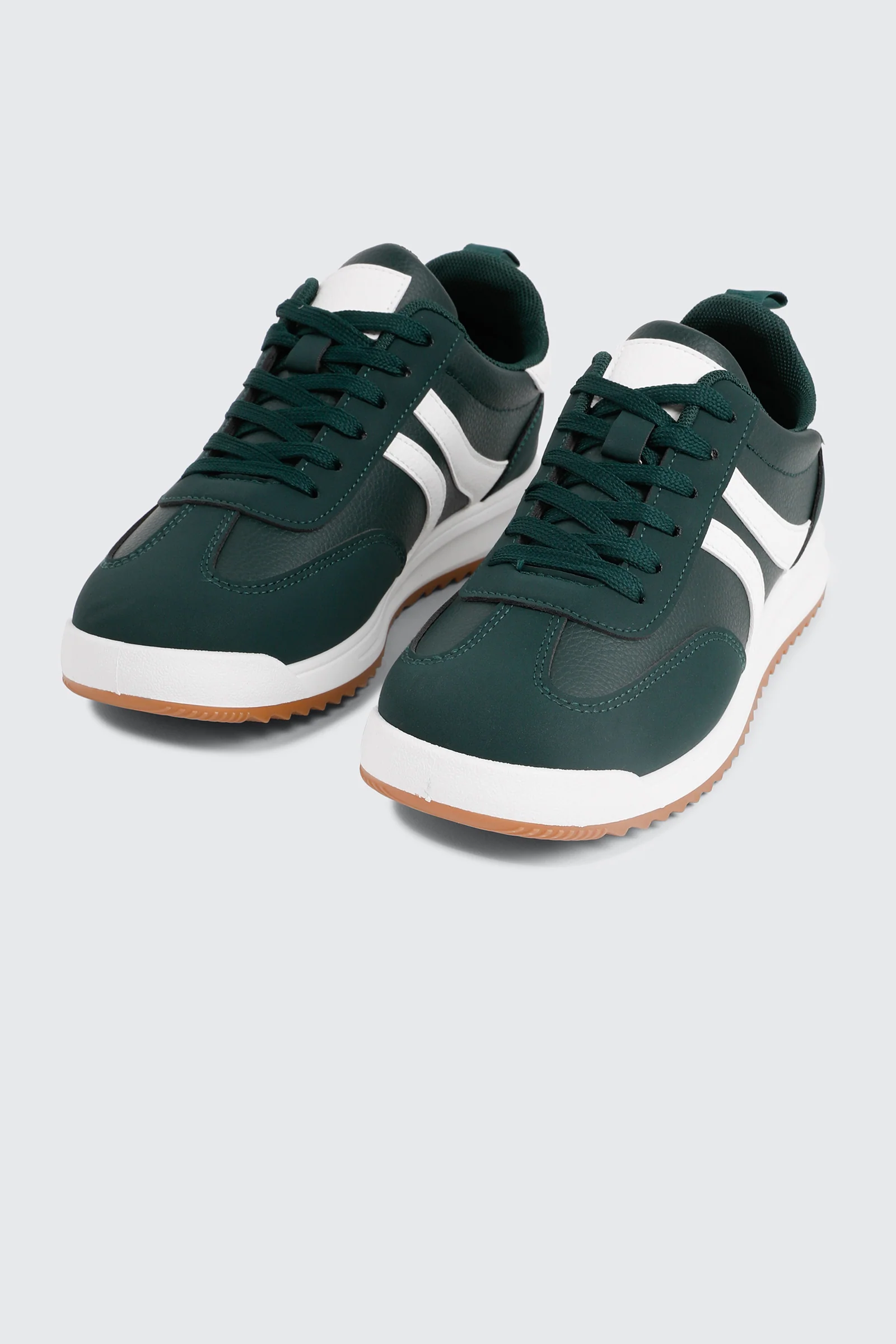 Faux Suede & Leather Contrast Sneakers - Image 2