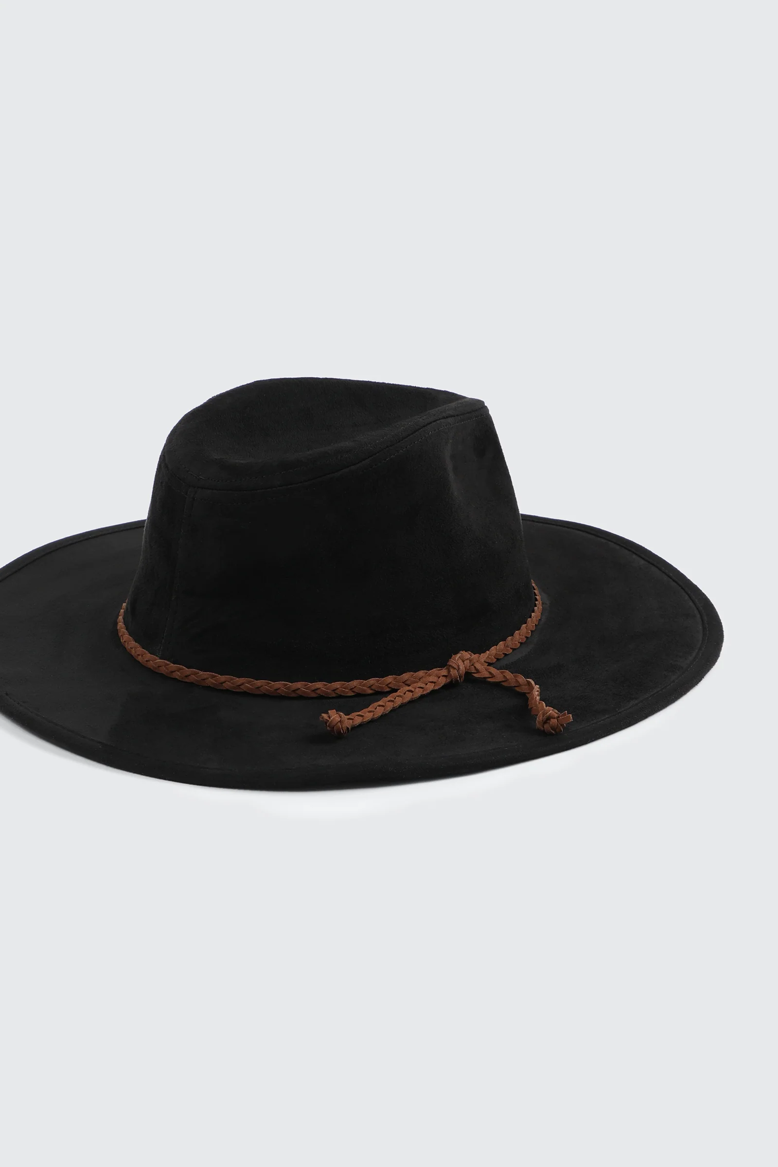 Fedora Hat with Faux Suede Cord - Image 2