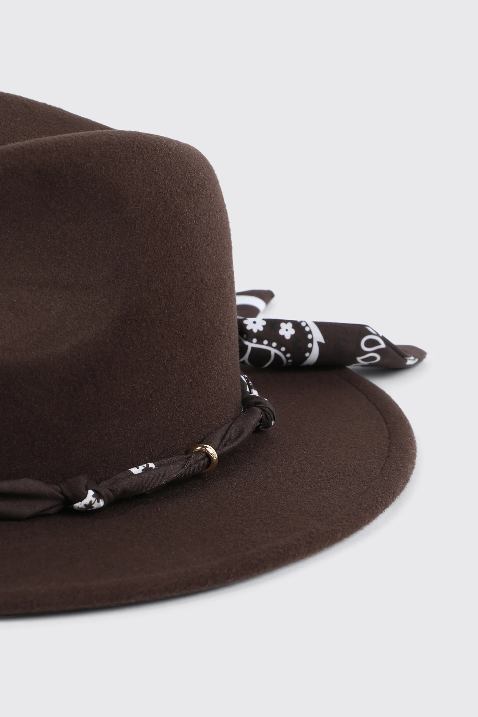Felt Fedora Hat with Embellishment - Image 3