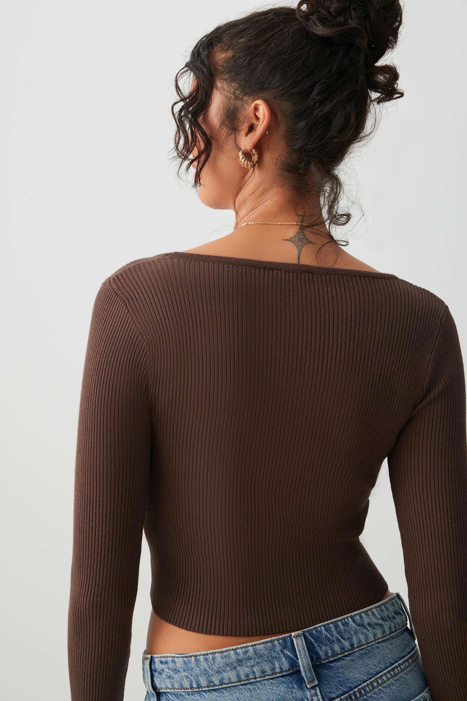 Fine Knit Square Neck Sweater - Image 4